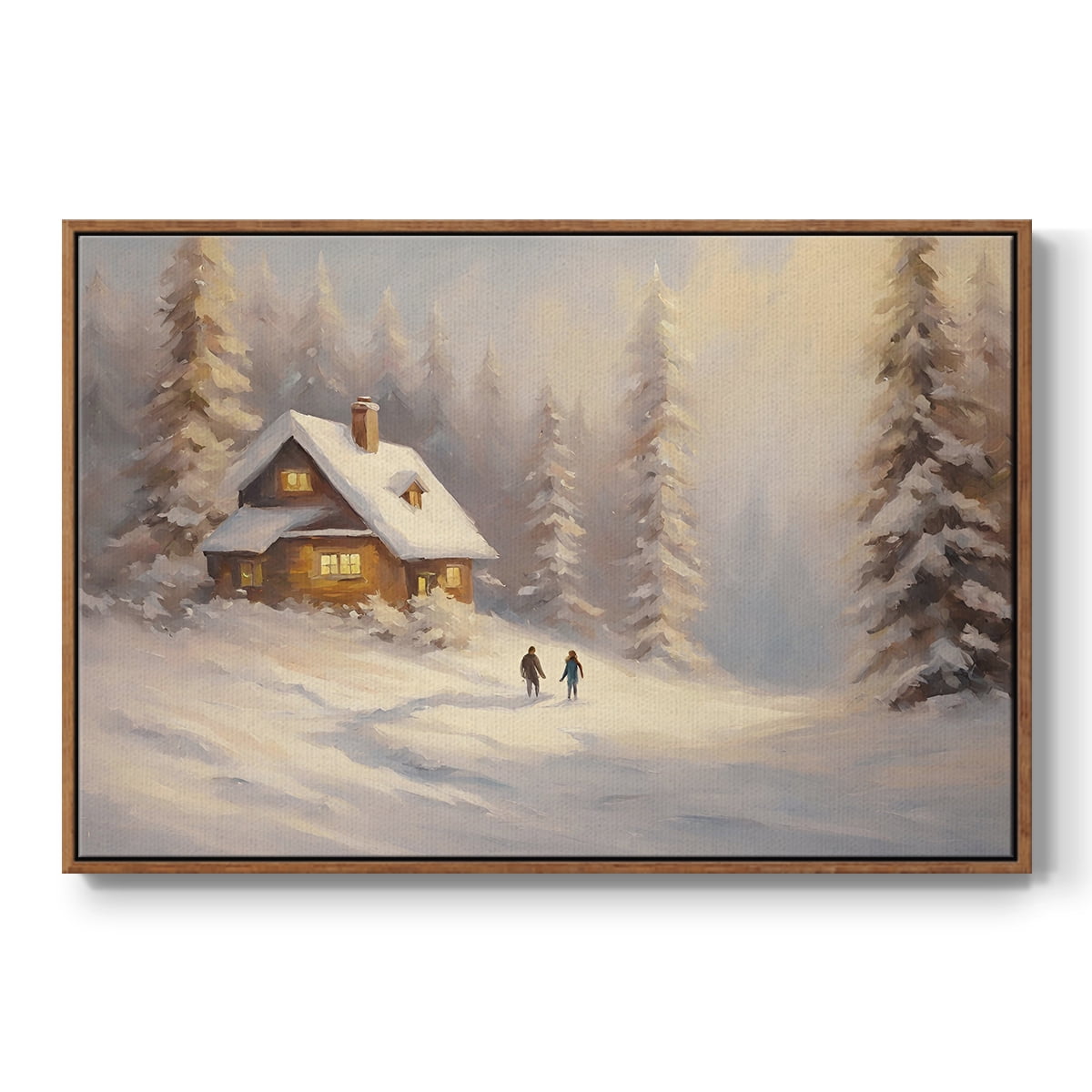 Vintage Landscape-CLXXII By Wexford Home Framed in Walnut Wood Gallery Wrapped Canvas 27 in. x 41 in.