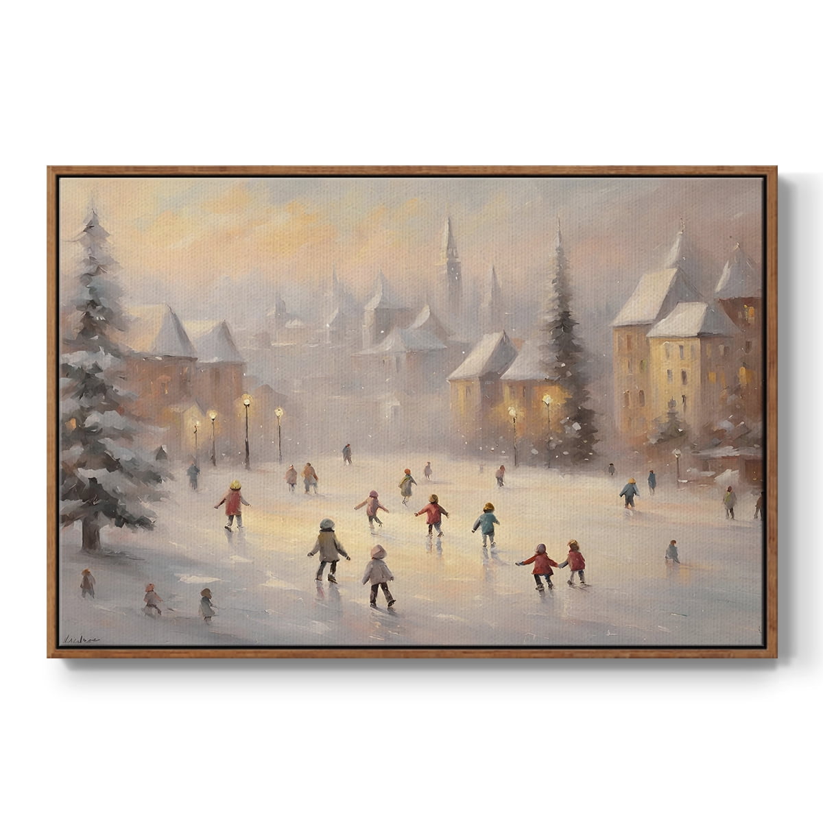 Vintage Landscape-CLXXIII By Wexford Home Framed in Walnut Wood Gallery Wrapped Canvas 17 in. x 25 in.