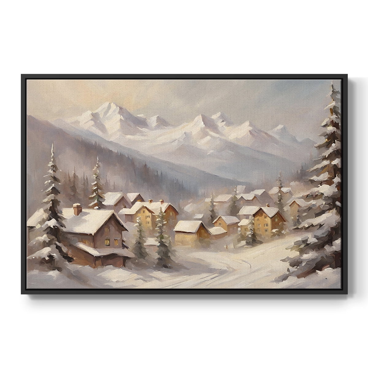 Vintage Landscape-CLXXIX By Wexford Home Framed in Black Wood Gallery Wrapped Canvas 27 in. x 41 in.