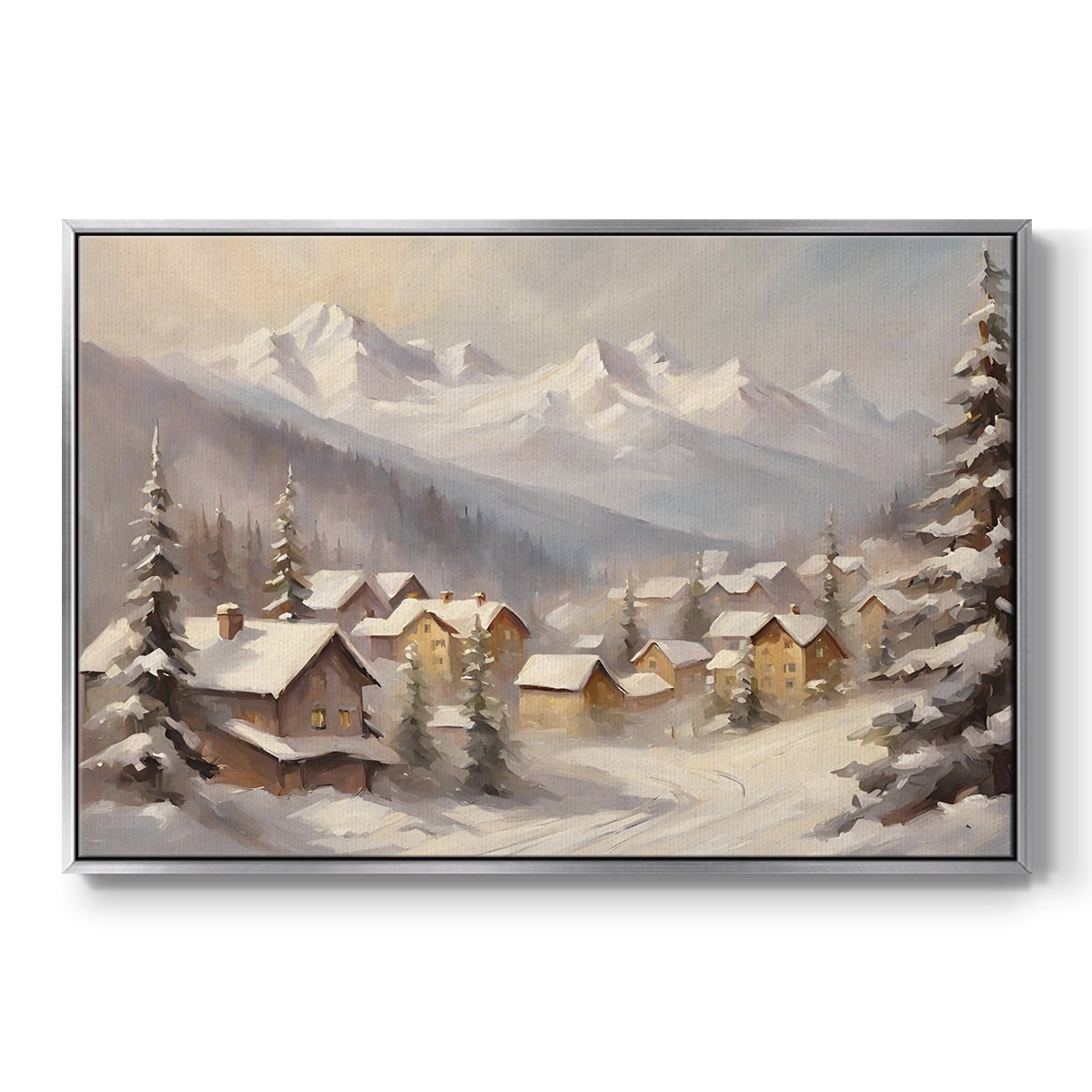 Vintage Landscape-CLXXIX By Wexford Home Framed in Silver Wood Gallery Wrapped Canvas 25 in. x 37 in.