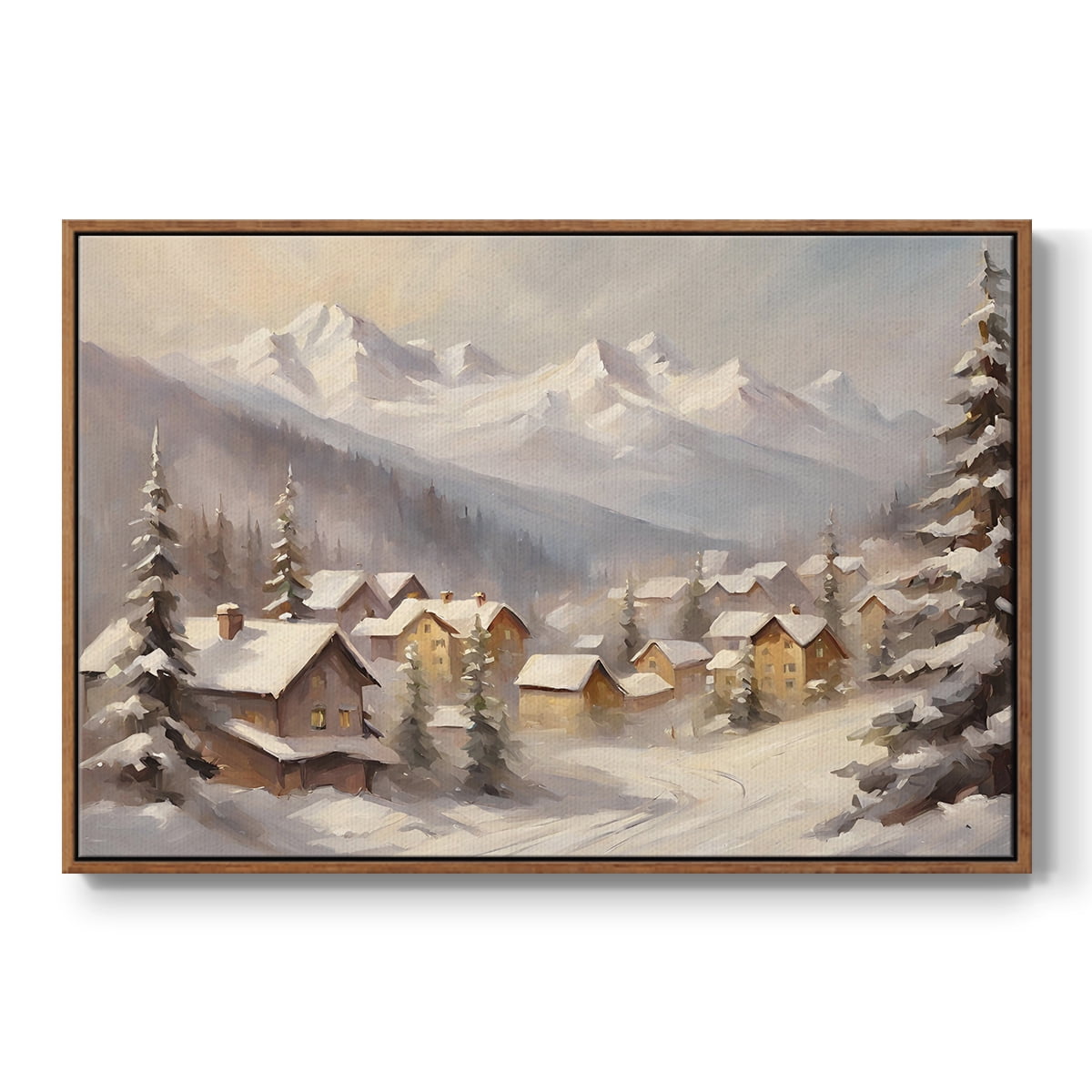 Vintage Landscape-CLXXIX By Wexford Home Framed in Walnut Wood Gallery Wrapped Canvas 17 in. x 25 in.