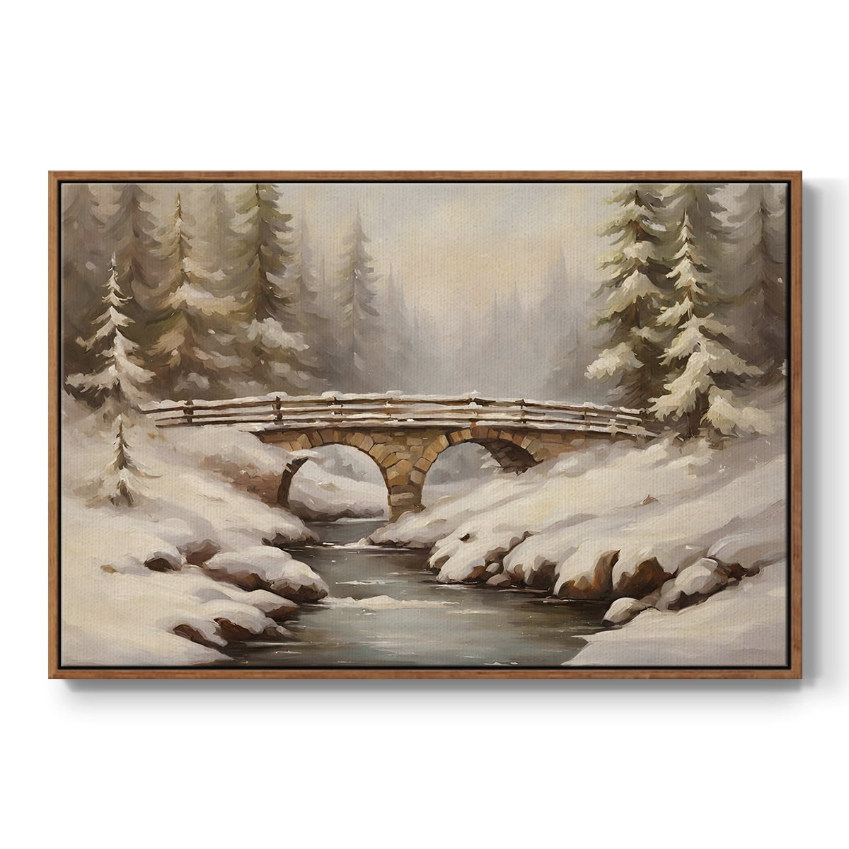 Vintage Landscape-CLXXVI By Wexford Home Framed in Walnut Wood Gallery Wrapped Canvas 27 in. x 41 in.