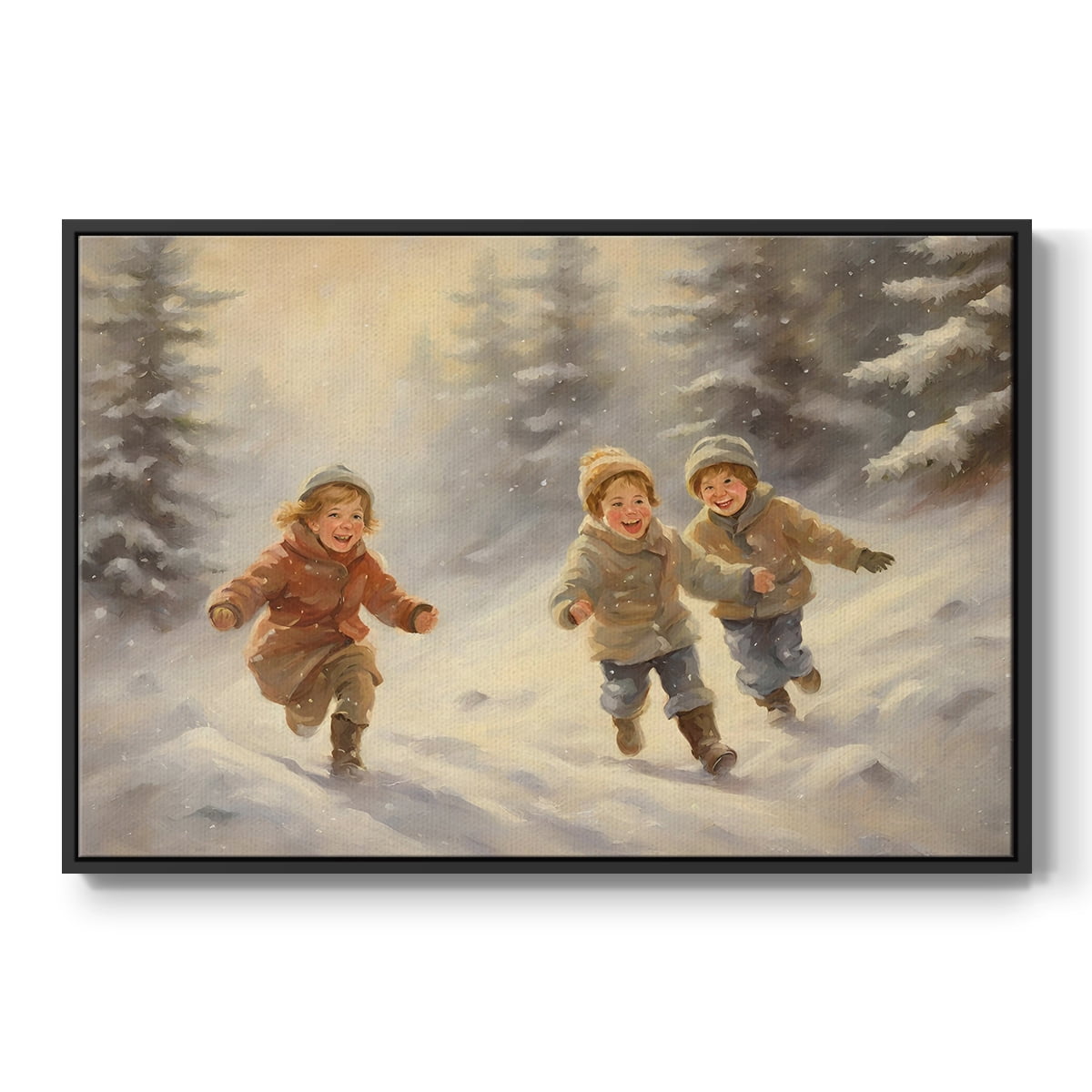Vintage Landscape-CLXXVII By Wexford Home Framed in Black Wood Gallery Wrapped Canvas 25 in. x 37 in.
