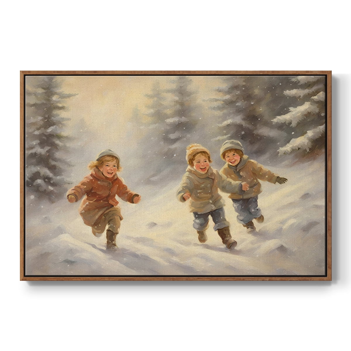 Vintage Landscape-CLXXVII By Wexford Home Framed in Walnut Wood Gallery Wrapped Canvas 17 in. x 25 in.