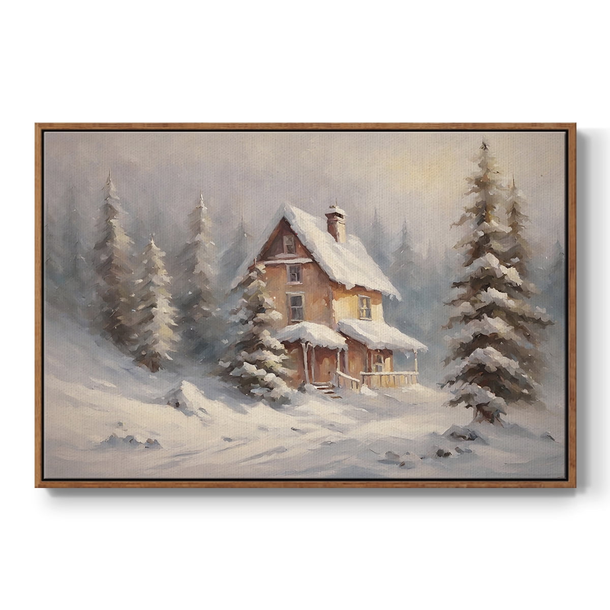 Vintage Landscape-CLXXVIII By Wexford Home Framed in Walnut Wood Gallery Wrapped Canvas 25 in. x 37 in.