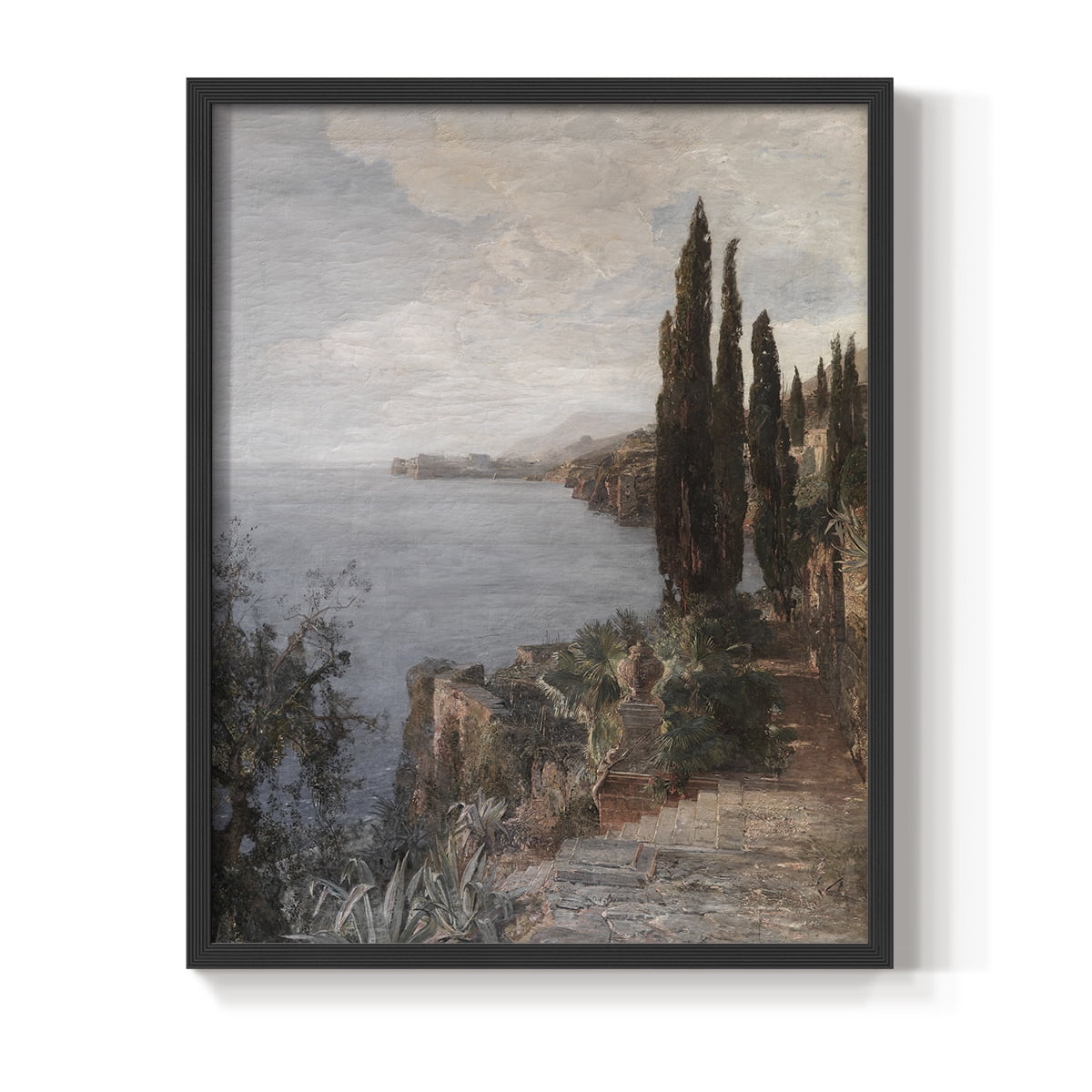 Vintage Landscape CLXXXIX - 14in. x 11in. Vintage Framed Print in Black Wood Frame