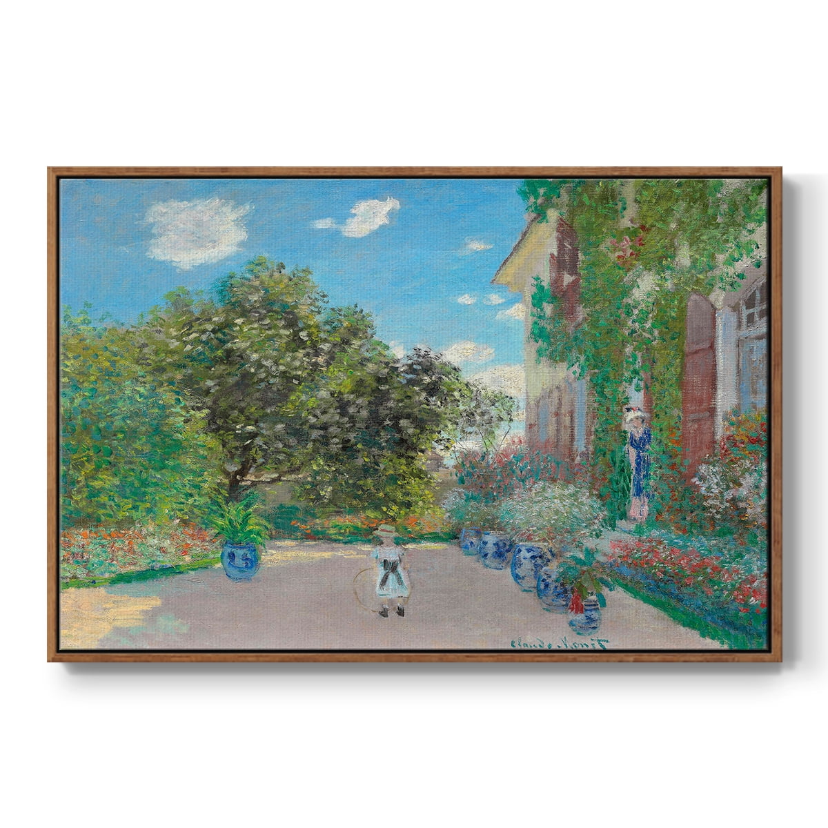 Vintage Landscape-CVI By Wexford Home Framed in Walnut Wood Gallery Wrapped Canvas 27 in. x 41 in.