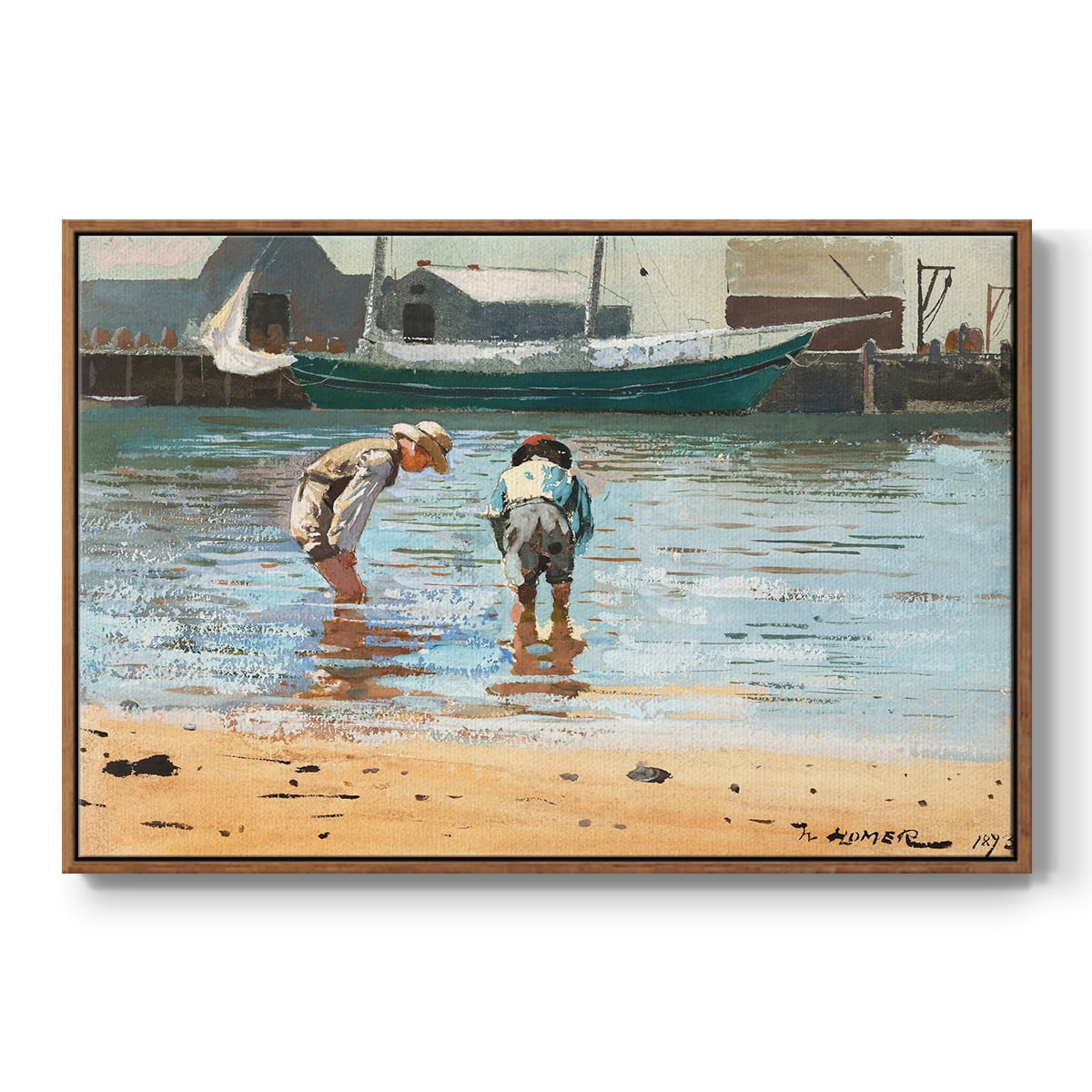 Vintage Landscape-CVII By Wexford Home Framed in Walnut Wood Gallery Wrapped Canvas 25 in. x 37 in.