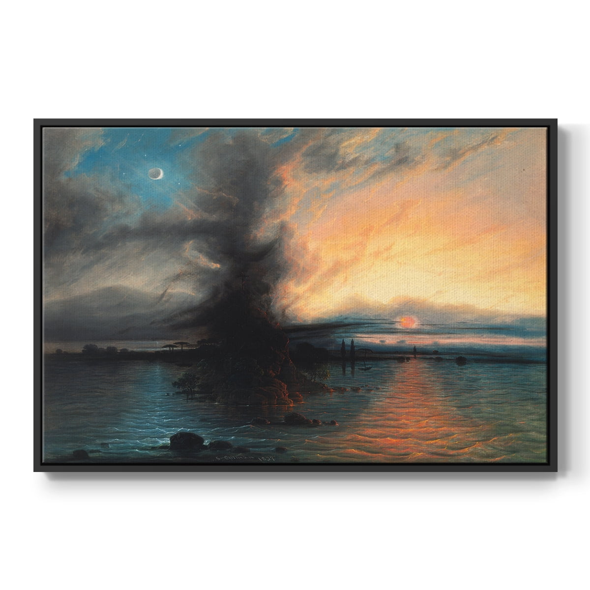 Vintage Landscape-CX By Wexford Home Framed in Black Wood Gallery Wrapped Canvas 27 in. x 41 in.
