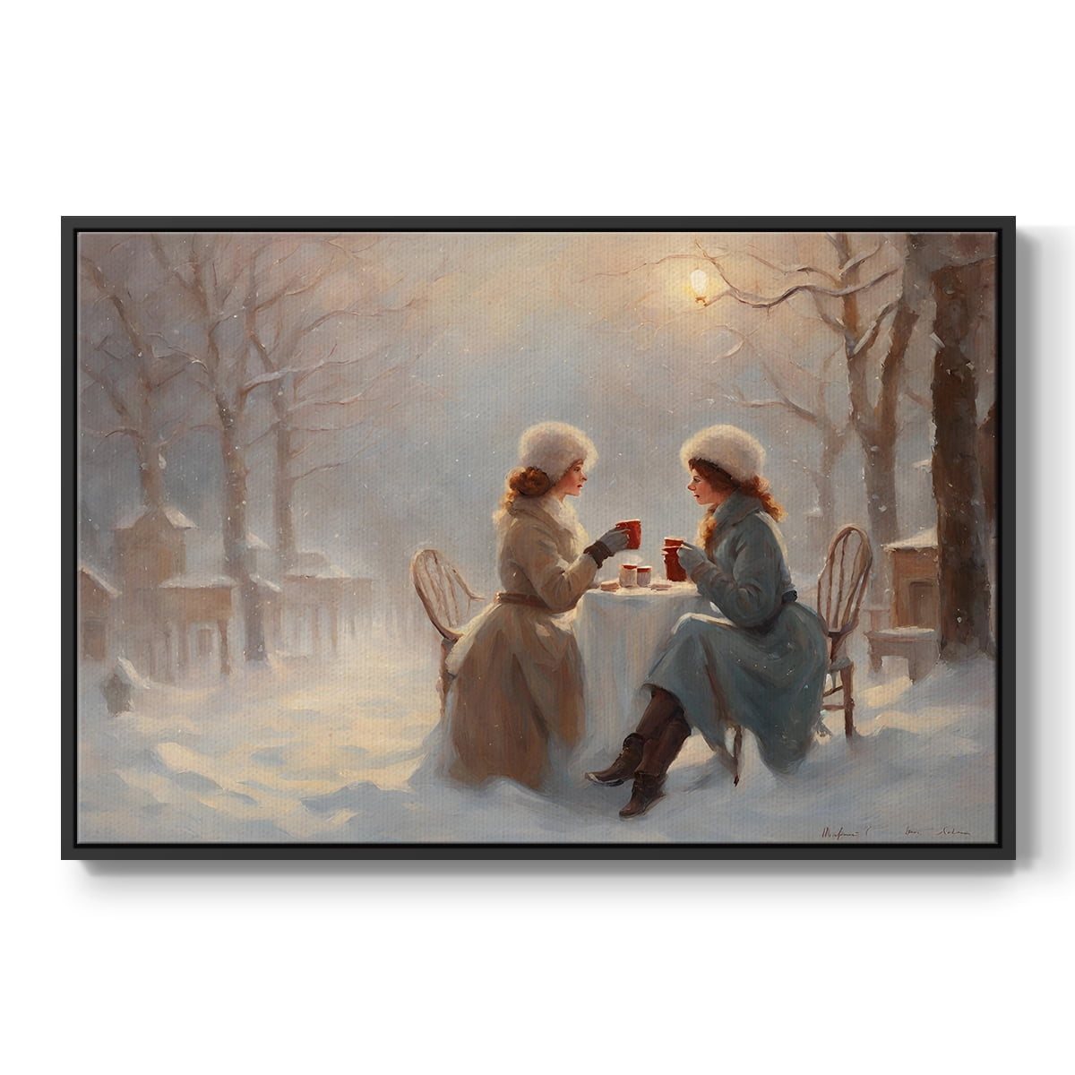 Vintage Landscape-CXC By Wexford Home Framed in Black Wood Gallery Wrapped Canvas 17 in. x 25 in.