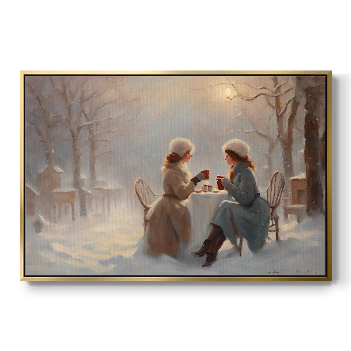Vintage Landscape-CXC By Wexford Home Framed in Gold Wood Gallery Wrapped Canvas 27 in. x 41 in.