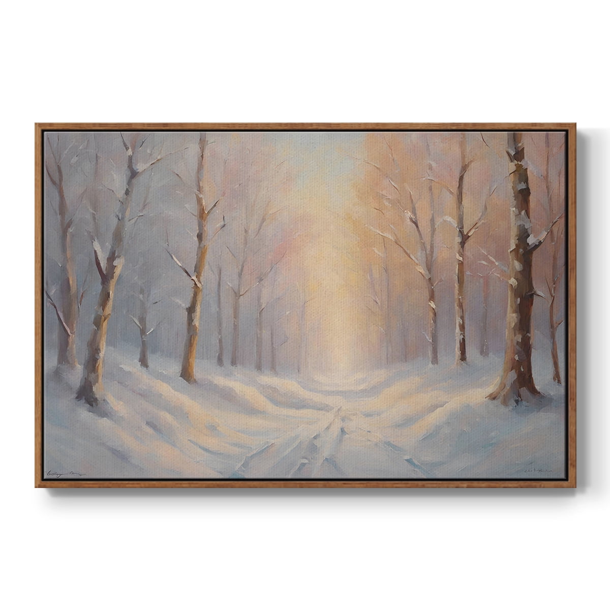 Vintage Landscape-CXCI By Wexford Home Framed in Walnut Wood Gallery Wrapped Canvas 25 in. x 37 in.