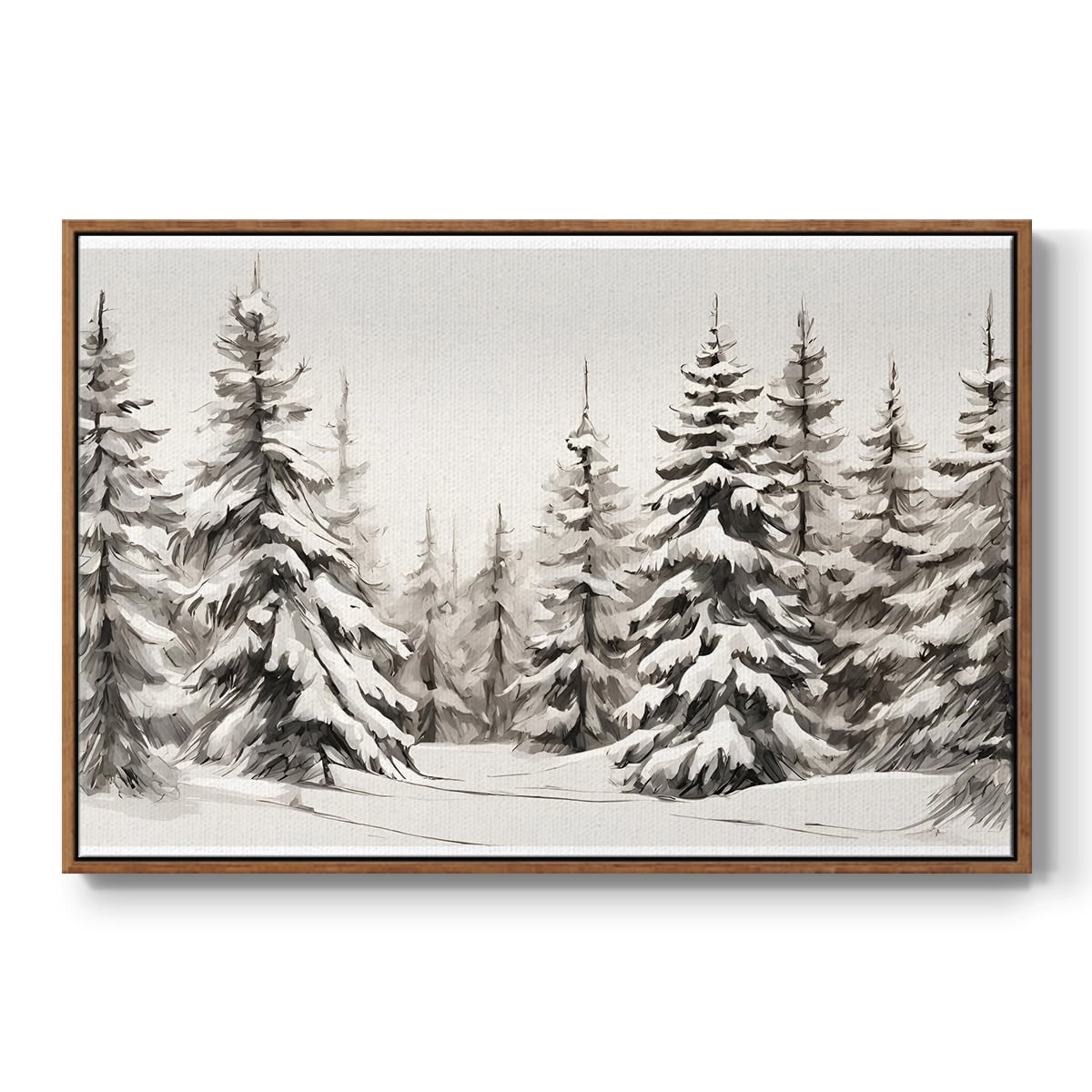 Vintage Landscape-CXCII By Wexford Home Framed in Walnut Wood Gallery Wrapped Canvas 27 in. x 41 in.
