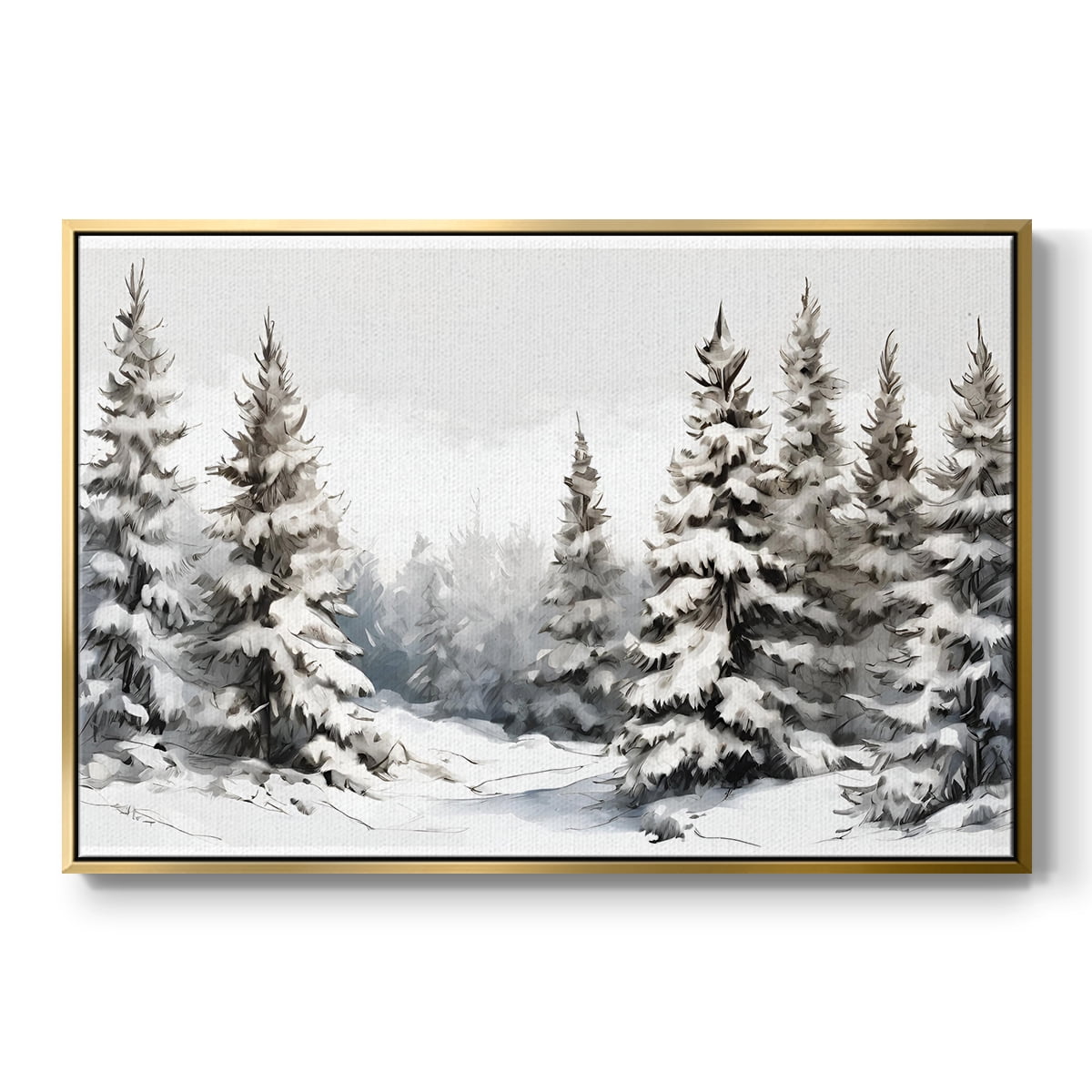 Vintage Landscape-CXCIII By Wexford Home Framed in Gold Wood Gallery Wrapped Canvas 17 in. x 25 in.