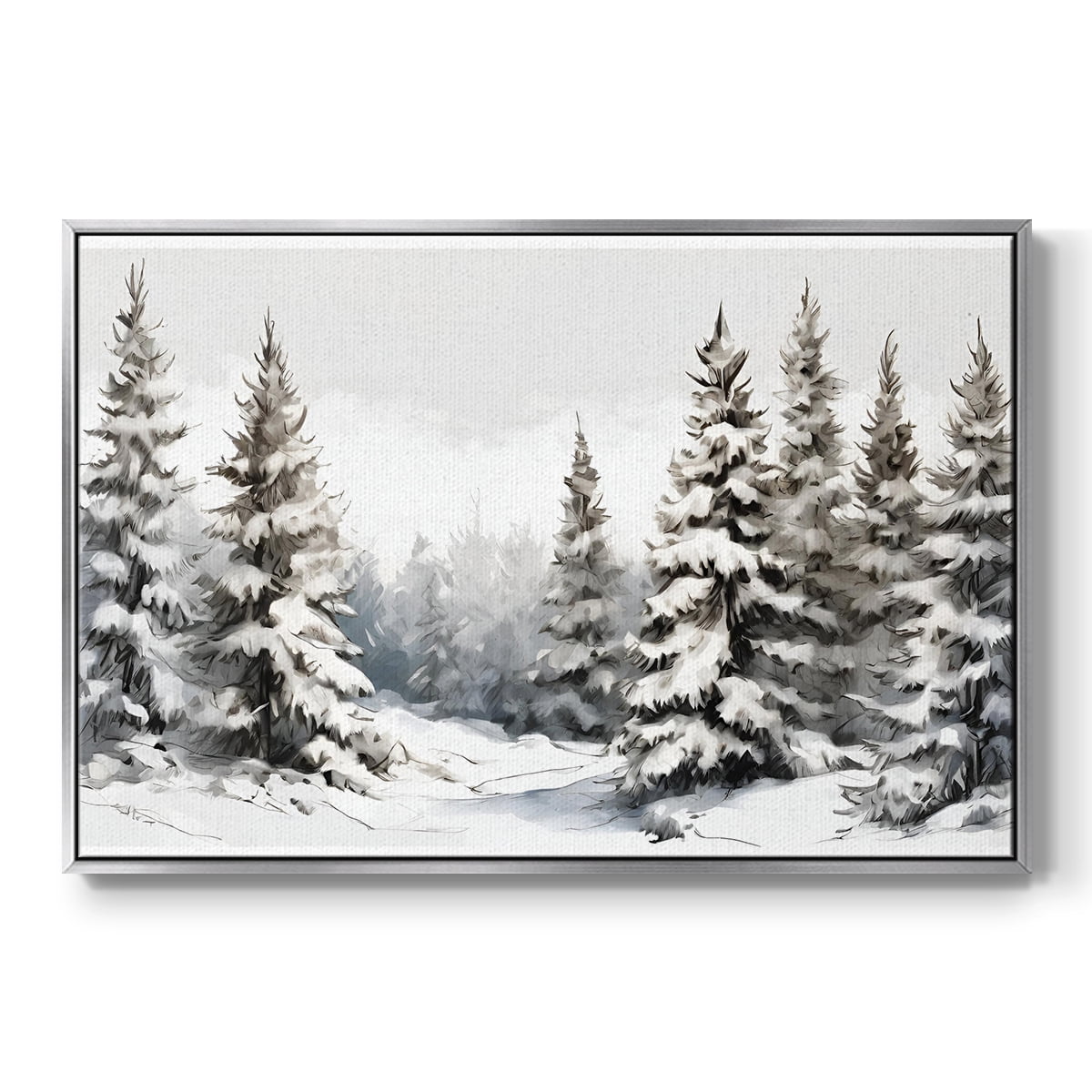 Vintage Landscape-CXCIII By Wexford Home Framed in Silver Wood Gallery Wrapped Canvas 17 in. x 25 in.