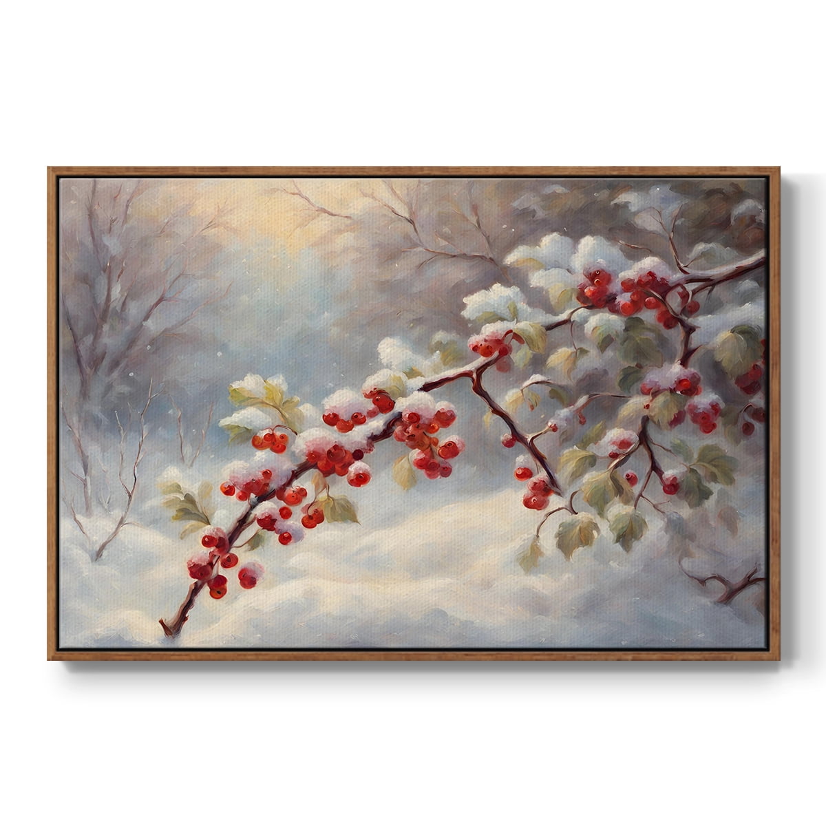 Vintage Landscape-CXCIX By Wexford Home Framed in Walnut Wood Gallery Wrapped Canvas 25 in. x 37 in.