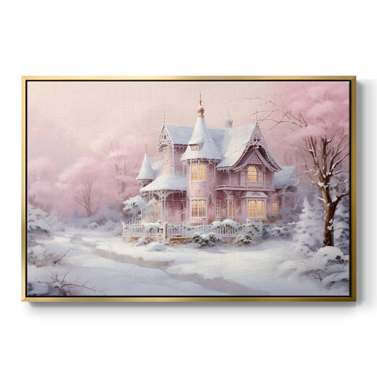 Vintage Landscape-CXCV By Wexford Home Framed in Gold Wood Gallery Wrapped Canvas 25 in. x 37 in.