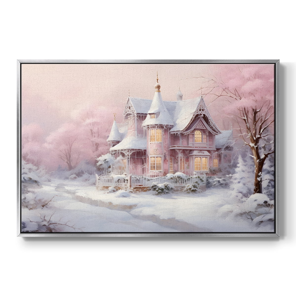 Vintage Landscape-CXCV By Wexford Home Framed in Silver Wood Gallery Wrapped Canvas 25 in. x 37 in.