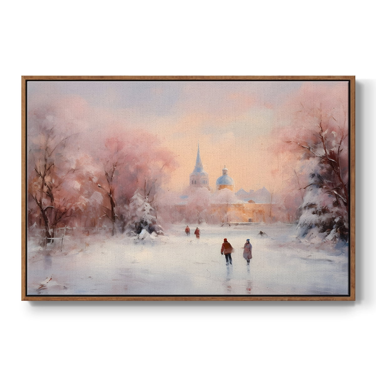 Vintage Landscape-CXCVII By Wexford Home Framed in Walnut Wood Gallery Wrapped Canvas 17 in. x 25 in.