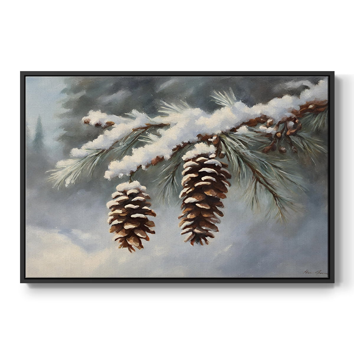 Vintage Landscape-CXCVIII By Wexford Home Framed in Black Wood Gallery Wrapped Canvas 17 in. x 25 in.