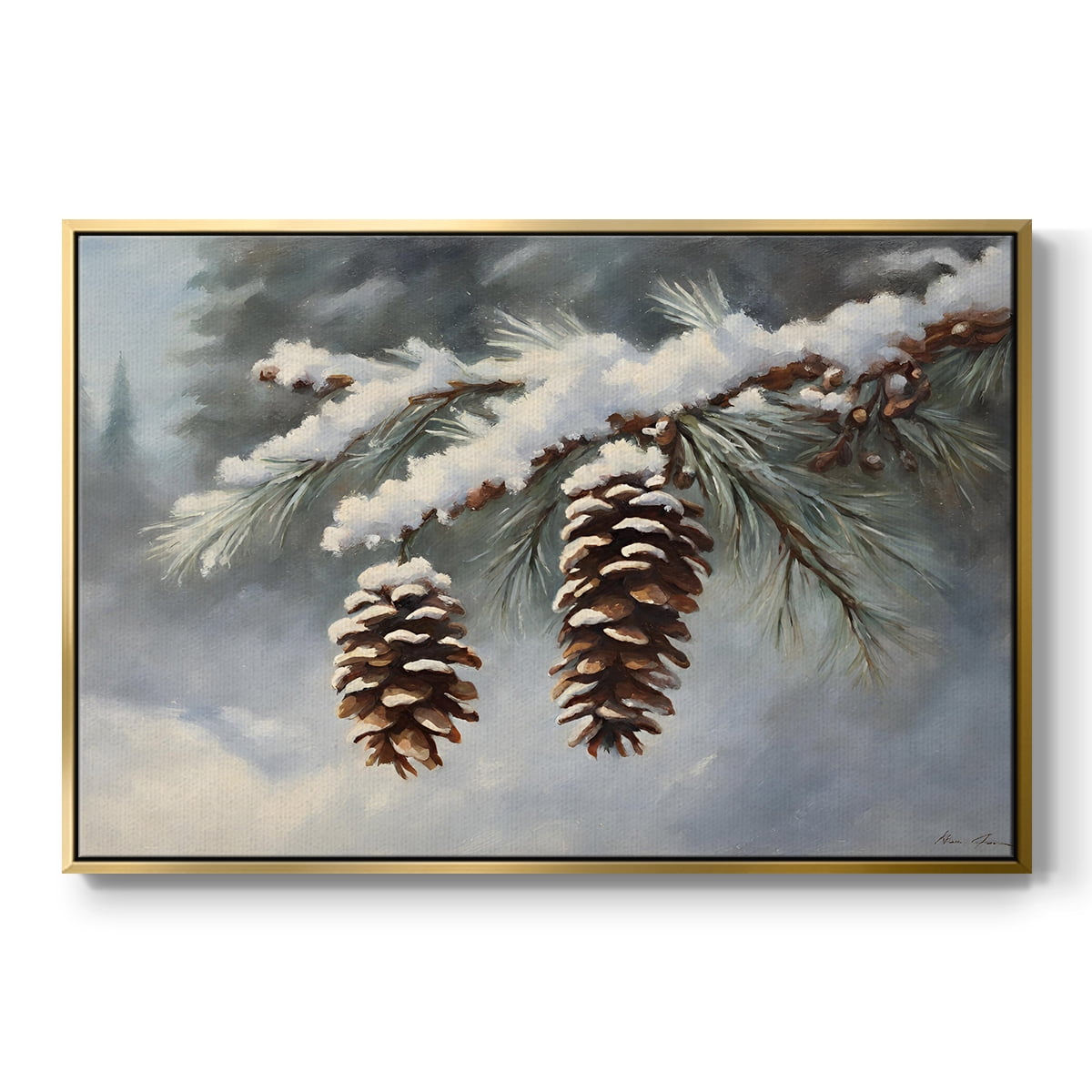 Vintage Landscape-CXCVIII By Wexford Home Framed in Gold Wood Gallery Wrapped Canvas 27 in. x 41 in.