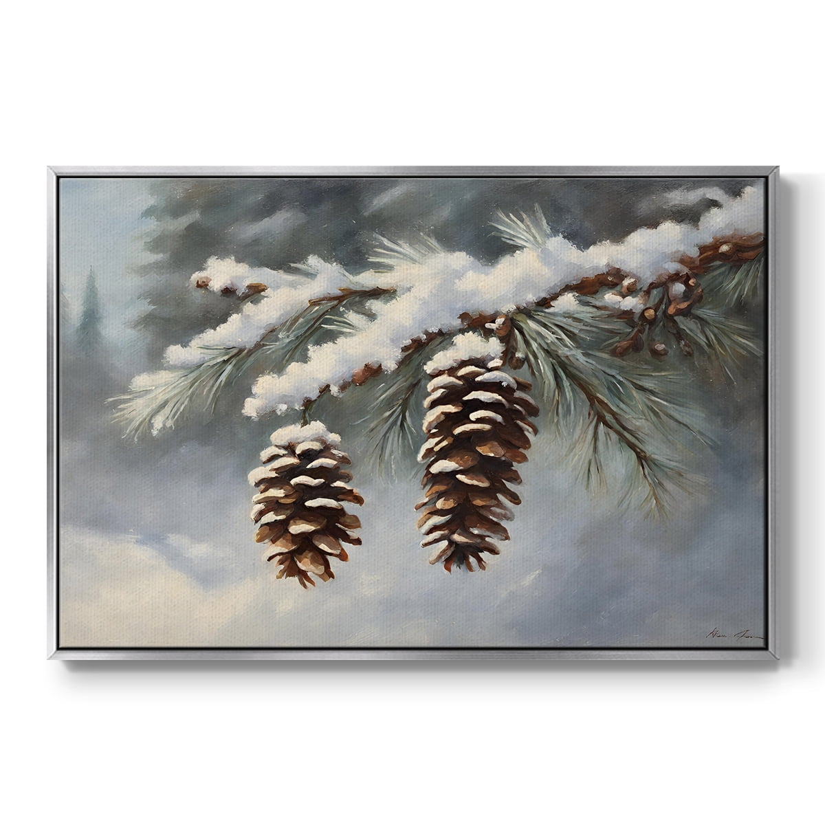 Vintage Landscape-CXCVIII By Wexford Home Framed in Silver Wood Gallery Wrapped Canvas 27 in. x 41 in.