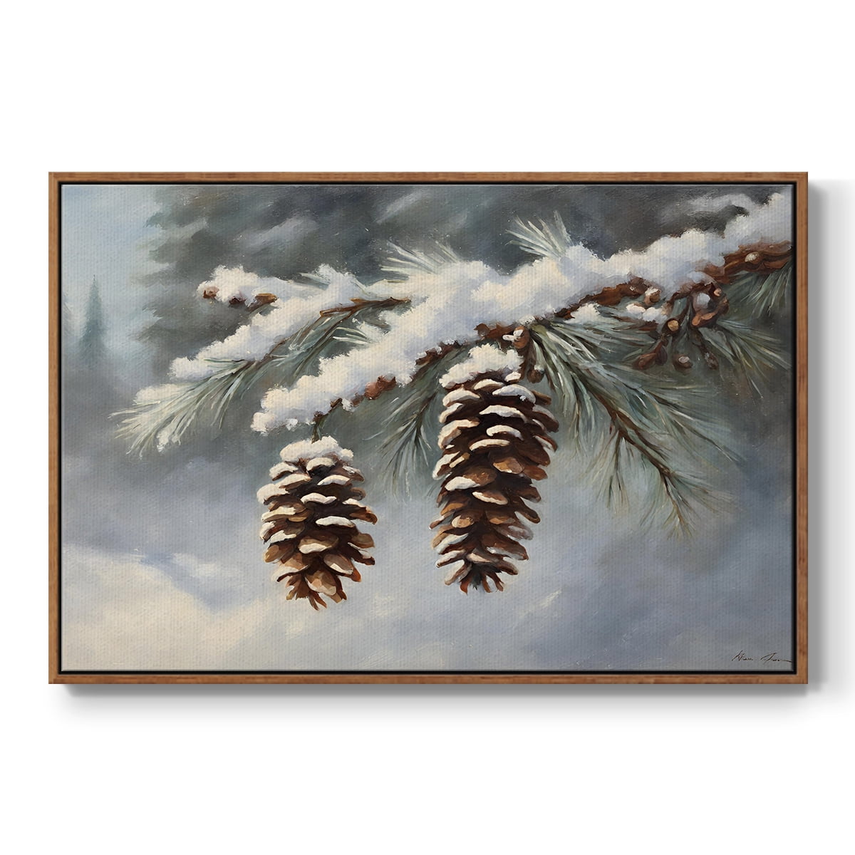 Vintage Landscape-CXCVIII By Wexford Home Framed in Walnut Wood Gallery Wrapped Canvas 17 in. x 25 in.