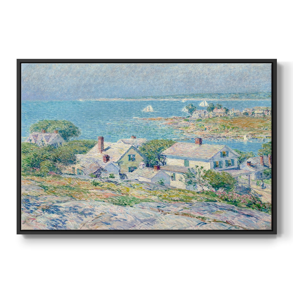 Vintage Landscape-CXI By Wexford Home Framed in Black Wood Gallery Wrapped Canvas 25 in. x 37 in.