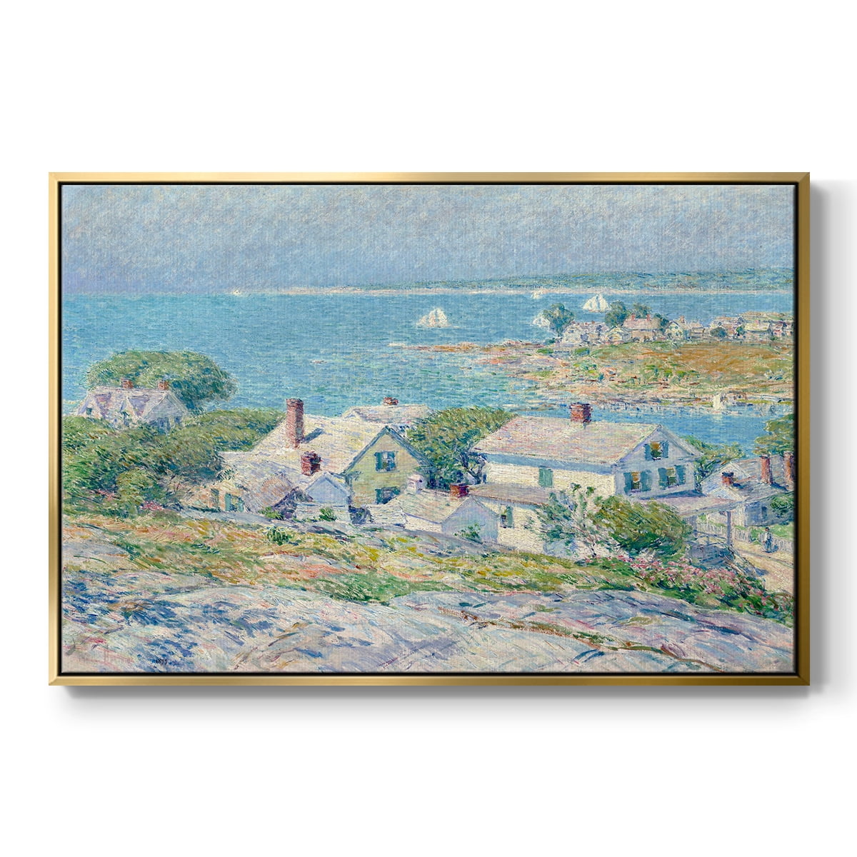 Vintage Landscape-CXI By Wexford Home Framed in Gold Wood Gallery Wrapped Canvas 27 in. x 41 in.