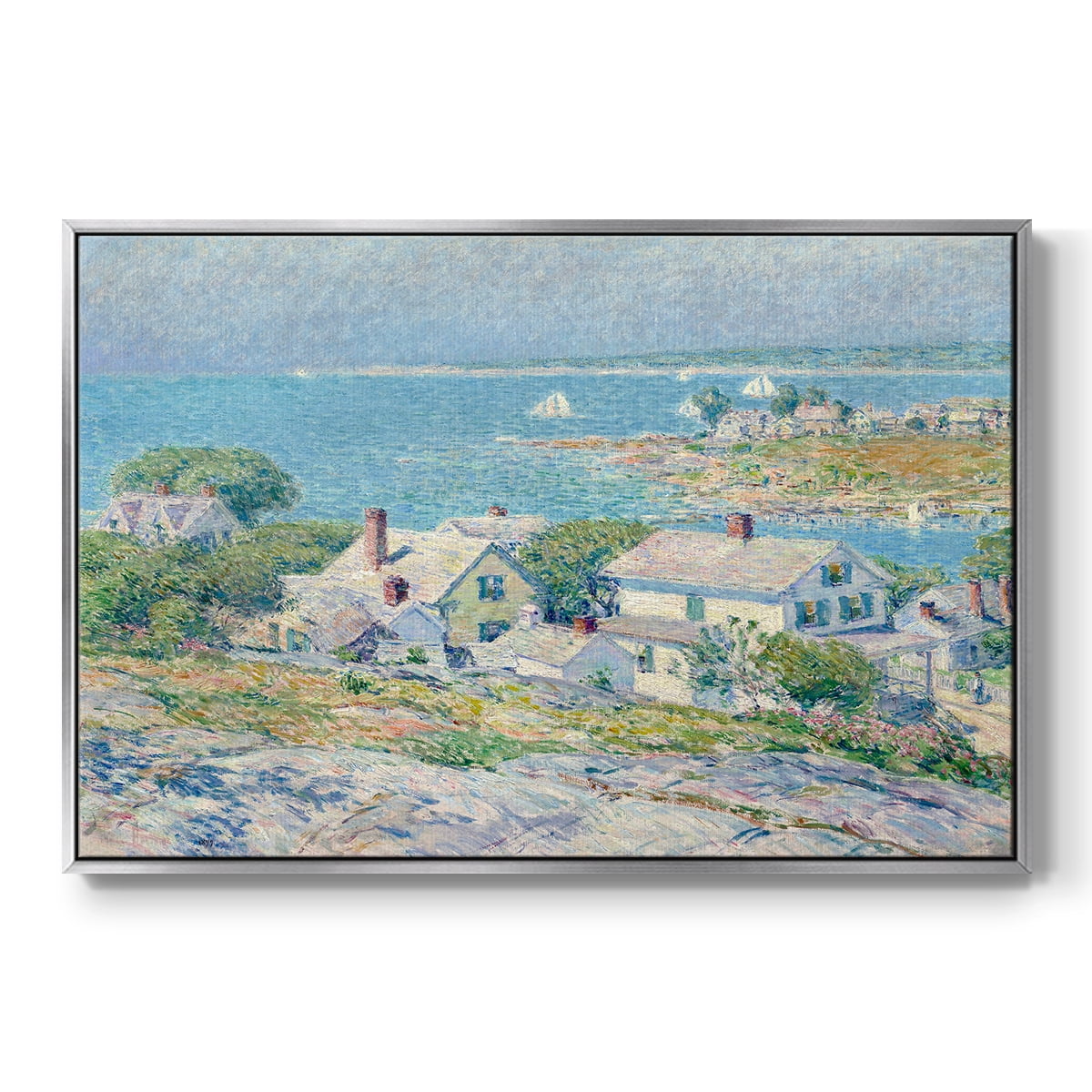 Vintage Landscape-CXI By Wexford Home Framed in Silver Wood Gallery Wrapped Canvas 27 in. x 41 in.