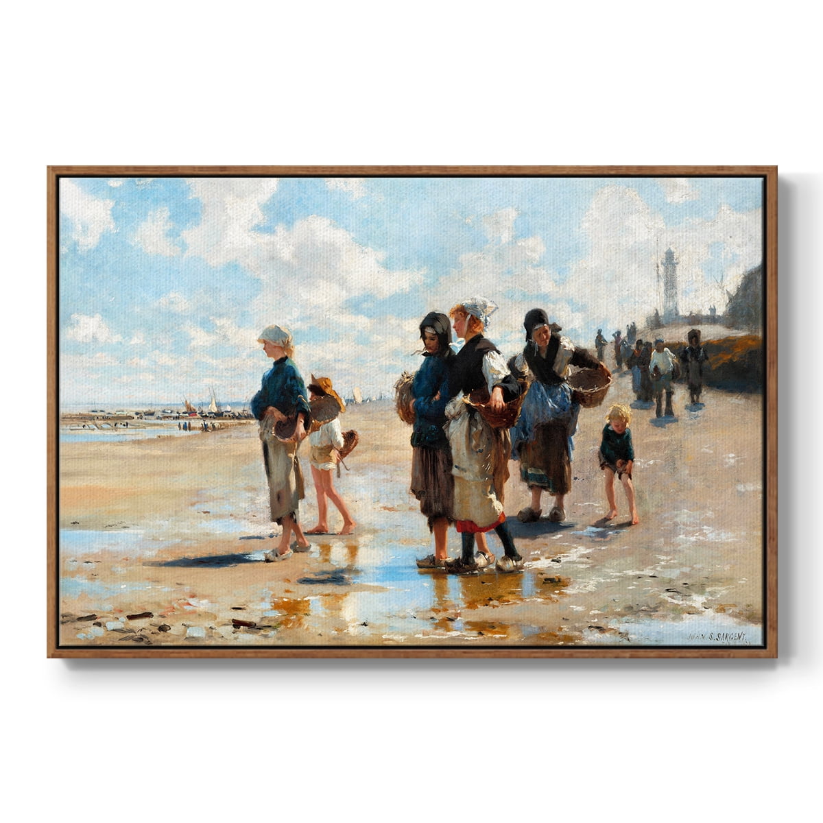 Vintage Landscape-CXII By Wexford Home Framed in Walnut Wood Gallery Wrapped Canvas 25 in. x 37 in.