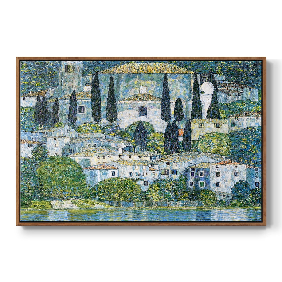 Vintage Landscape-CXIII By Wexford Home Framed in Walnut Wood Gallery Wrapped Canvas 25 in. x 37 in.