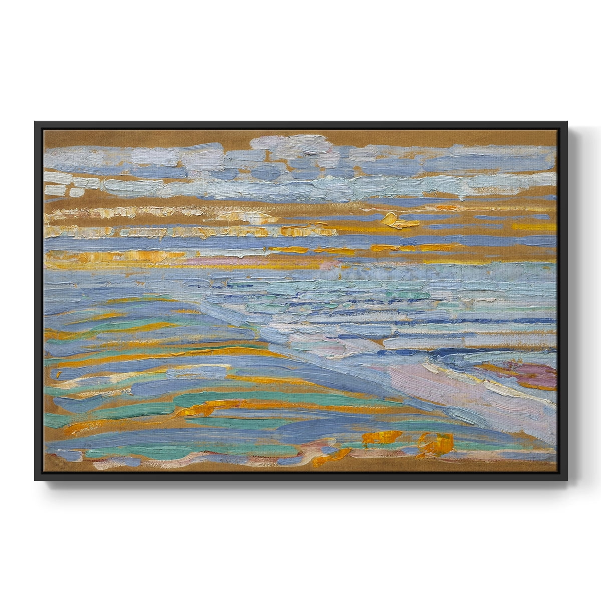 Vintage Landscape-CXIV By Wexford Home Framed in Black Wood Gallery Wrapped Canvas 27 in. x 41 in.