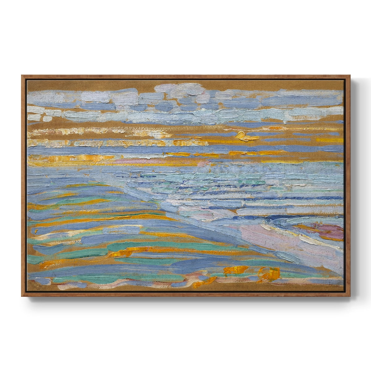 Vintage Landscape-CXIV By Wexford Home Framed in Walnut Wood Gallery Wrapped Canvas 25 in. x 37 in.