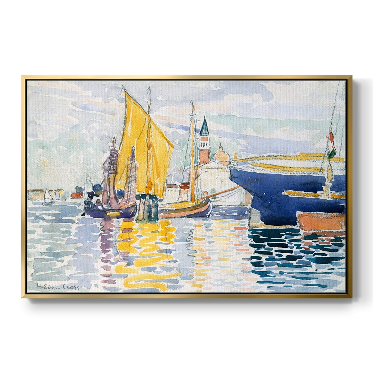 Vintage Landscape-CXL By Wexford Home Framed in Gold Wood Gallery Wrapped Canvas 27 in. x 41 in.