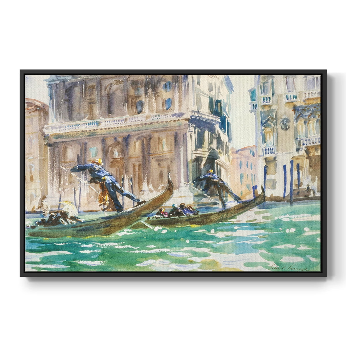Vintage Landscape-CXLIV By Wexford Home Framed in Black Wood Gallery Wrapped Canvas 27 in. x 41 in.