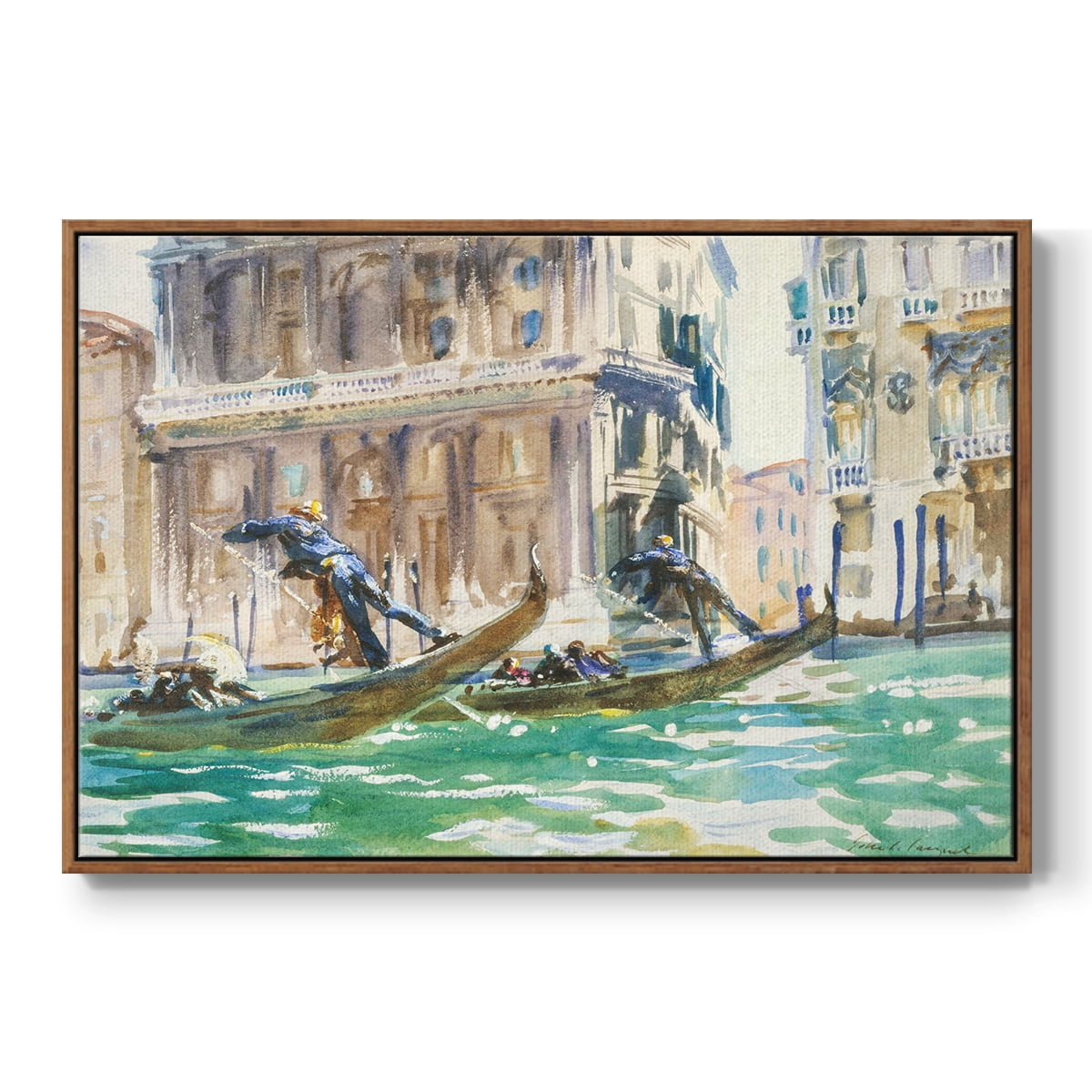 Vintage Landscape-CXLIV By Wexford Home Framed in Walnut Wood Gallery Wrapped Canvas 27 in. x 41 in.