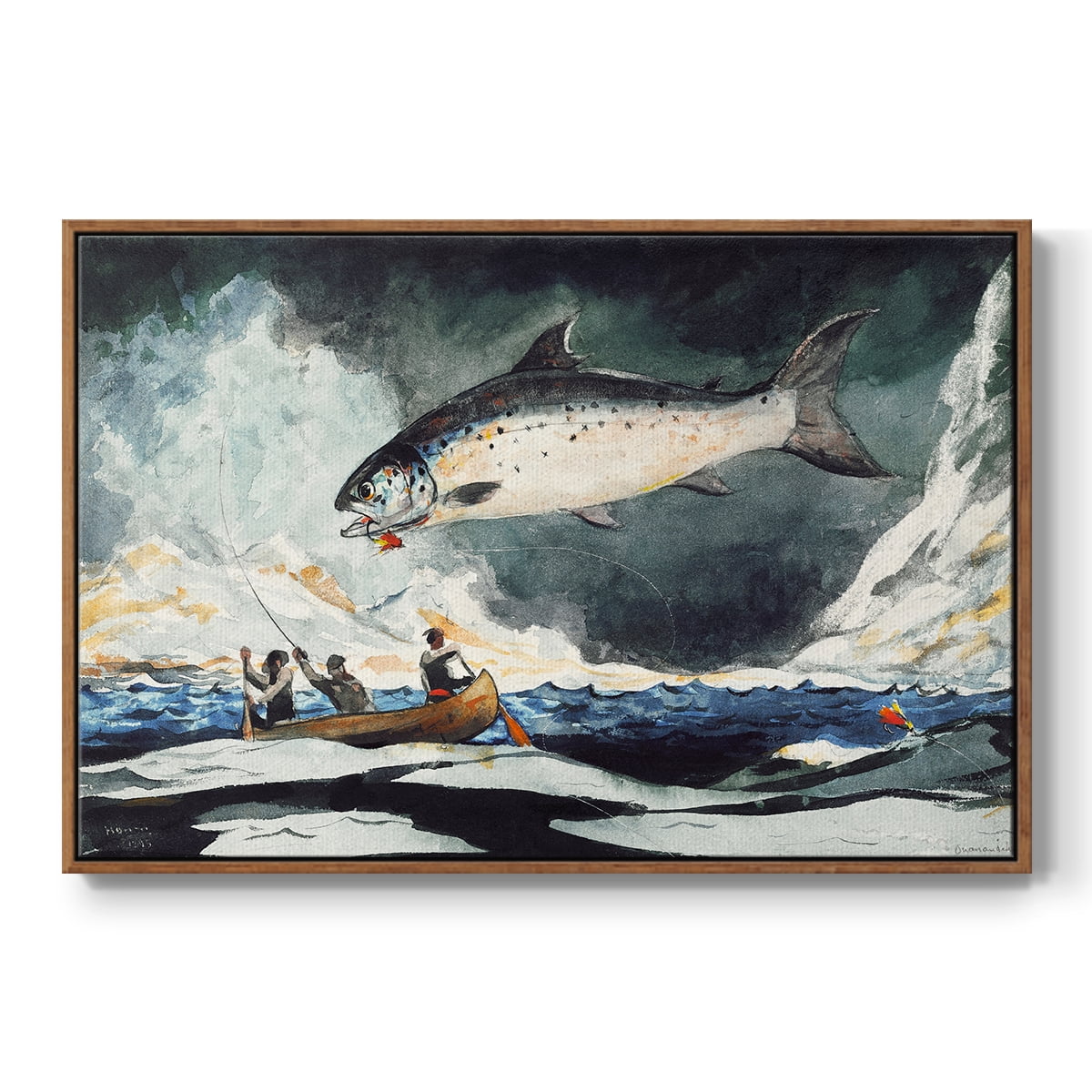 Vintage Landscape-CXLV By Wexford Home Framed in Walnut Wood Gallery Wrapped Canvas 17 in. x 25 in.