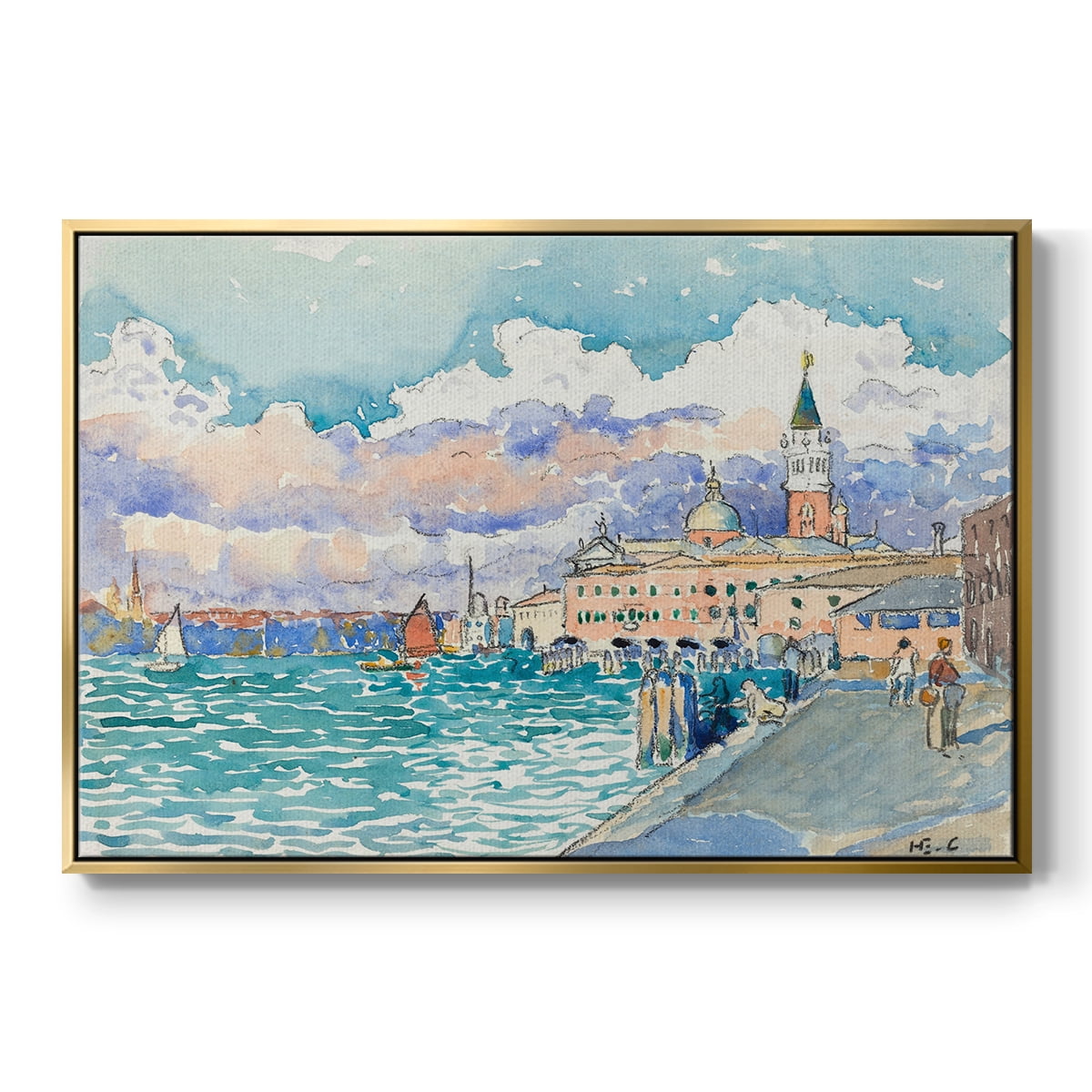 Vintage Landscape-CXVII By Wexford Home Framed in Gold Wood Gallery Wrapped Canvas 17 in. x 25 in.