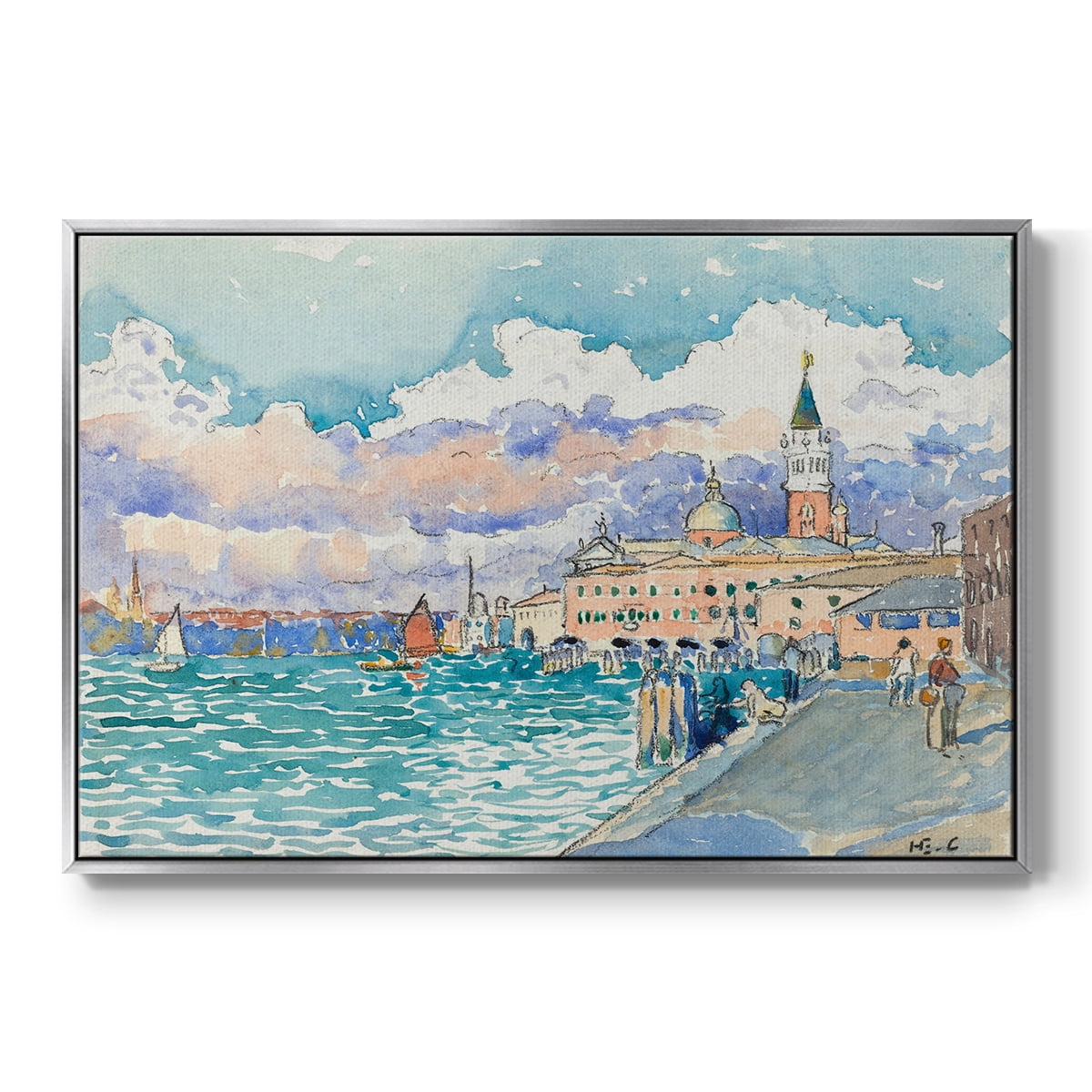 Vintage Landscape-CXVII By Wexford Home Framed in Silver Wood Gallery Wrapped Canvas 17 in. x 25 in.