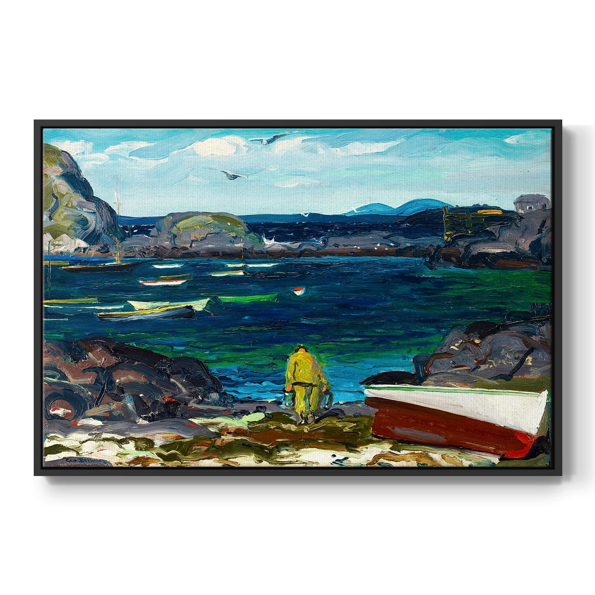 Vintage Landscape-CXVIII By Wexford Home Framed in Black Wood Gallery Wrapped Canvas 17 in. x 25 in.
