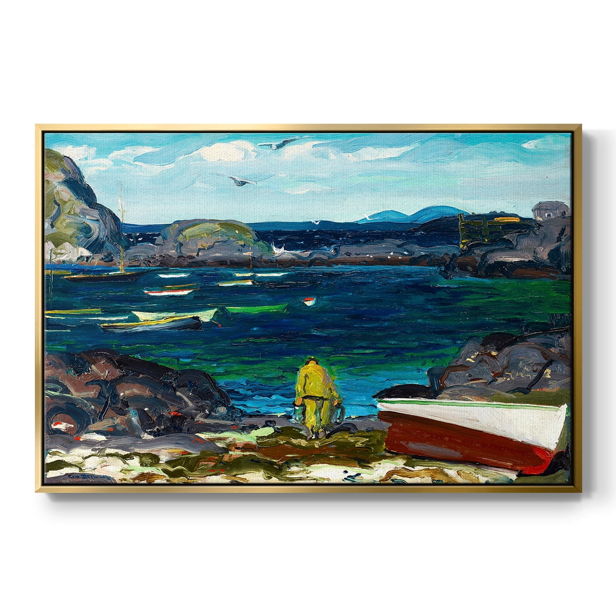 Vintage Landscape-CXVIII By Wexford Home Framed in Gold Wood Gallery Wrapped Canvas 25 in. x 37 in.