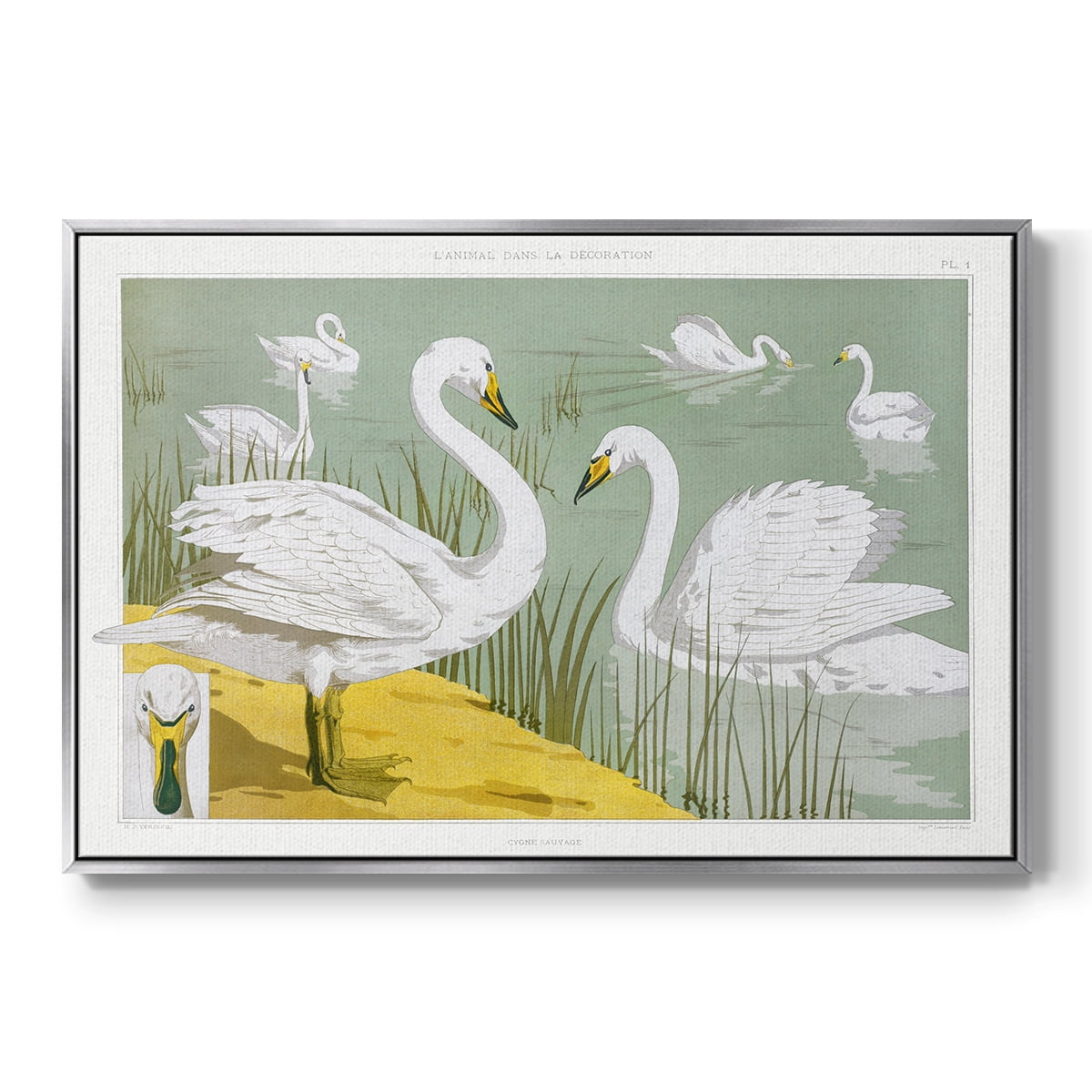 Vintage Landscape-CXX By Wexford Home Framed in Silver Wood Gallery Wrapped Canvas 25 in. x 37 in.