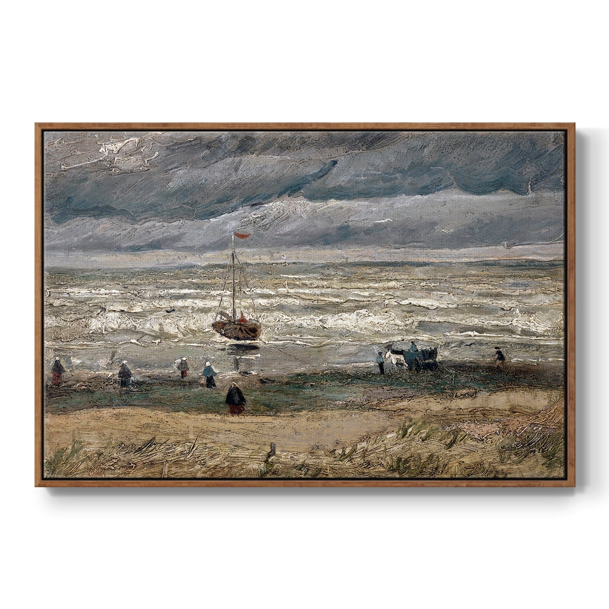 Vintage Landscape-CXXVII By Wexford Home Framed in Walnut Wood Gallery Wrapped Canvas 17 in. x 25 in.