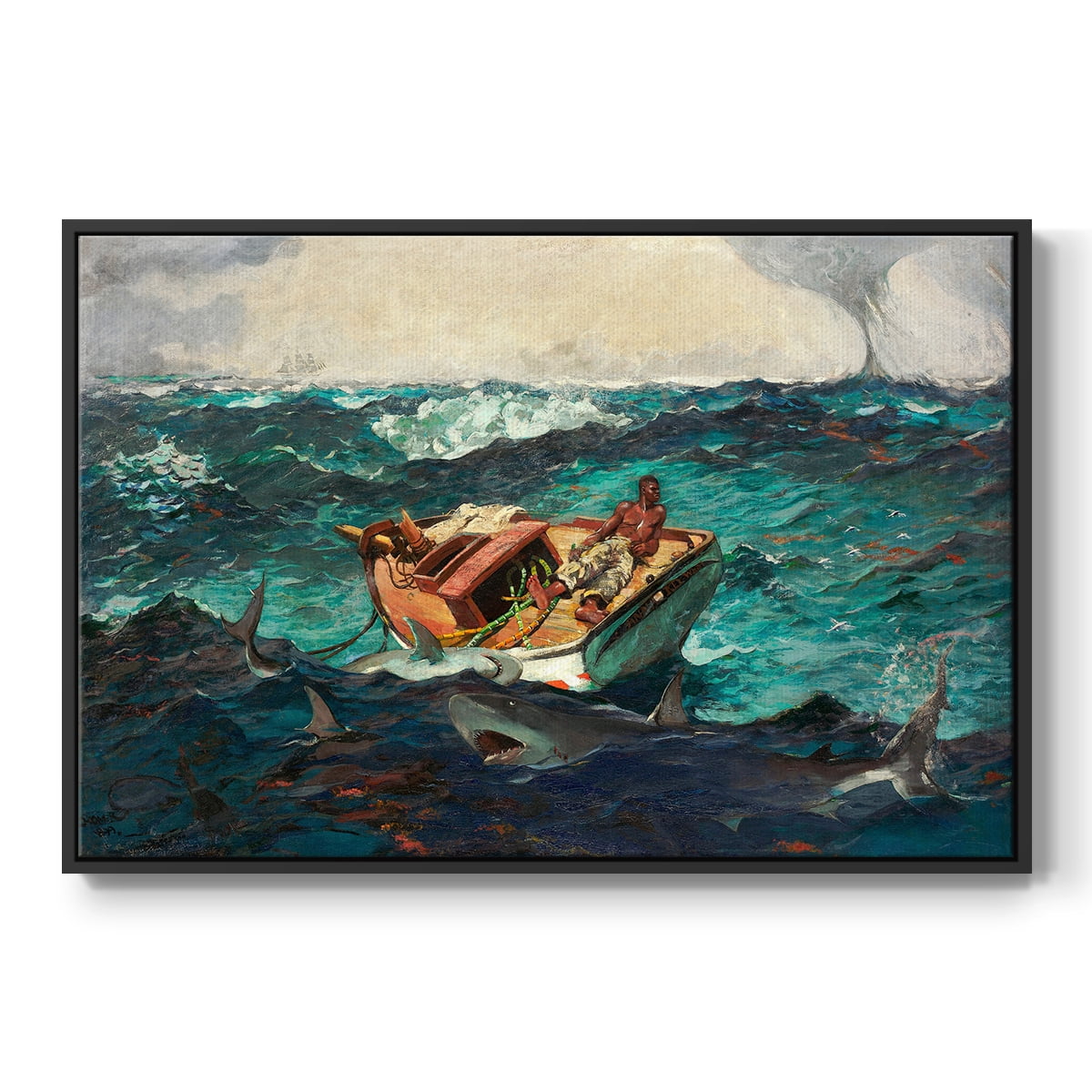 Vintage Landscape-CXXVIII By Wexford Home Framed in Black Wood Gallery Wrapped Canvas 25 in. x 37 in.