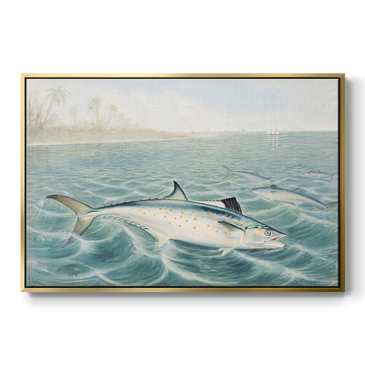 Vintage Landscape-CXXXI By Wexford Home Framed in Gold Wood Gallery Wrapped Canvas 27 in. x 41 in.