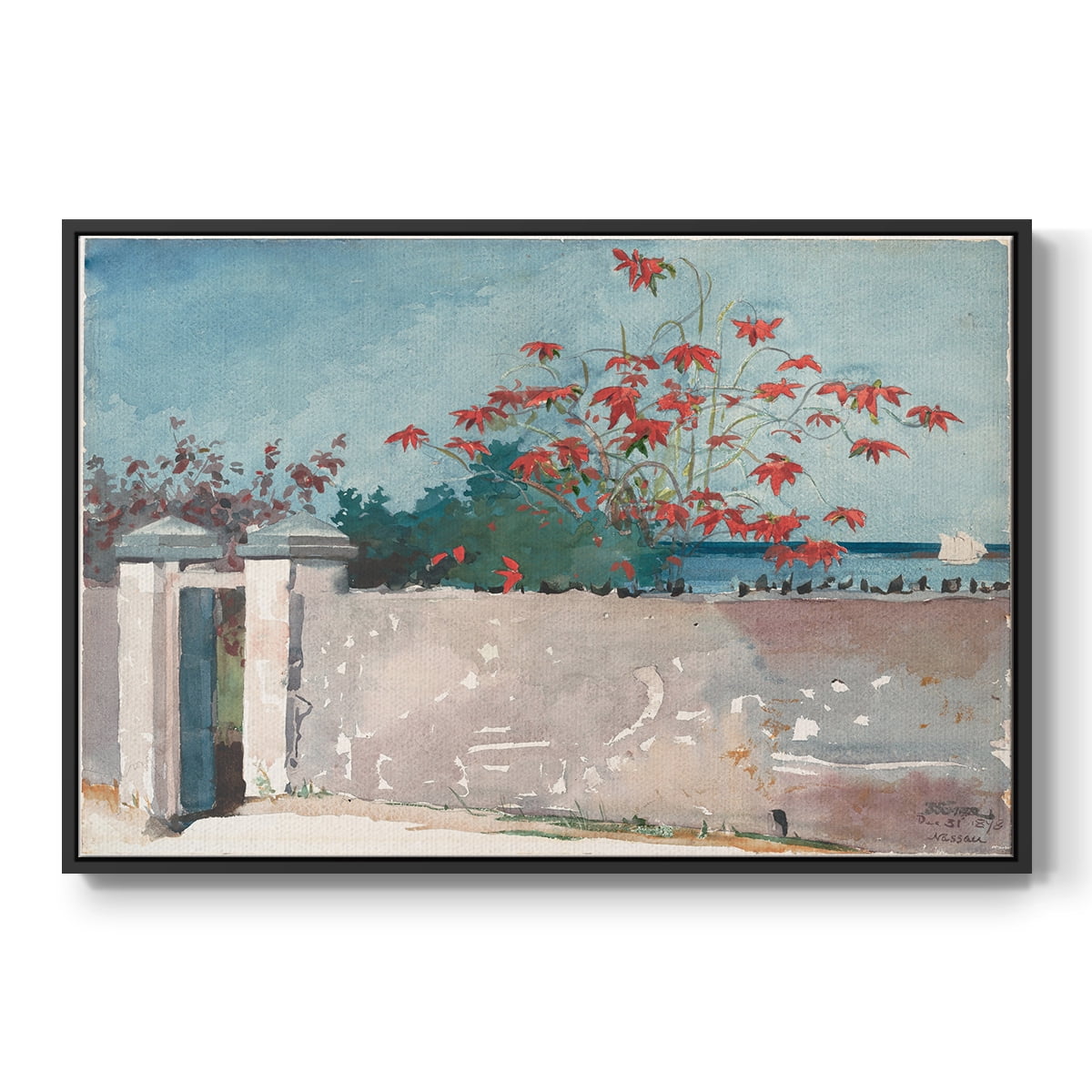 Vintage Landscape-CXXXIII By Wexford Home Framed in Black Wood Gallery Wrapped Canvas 25 in. x 37 in.