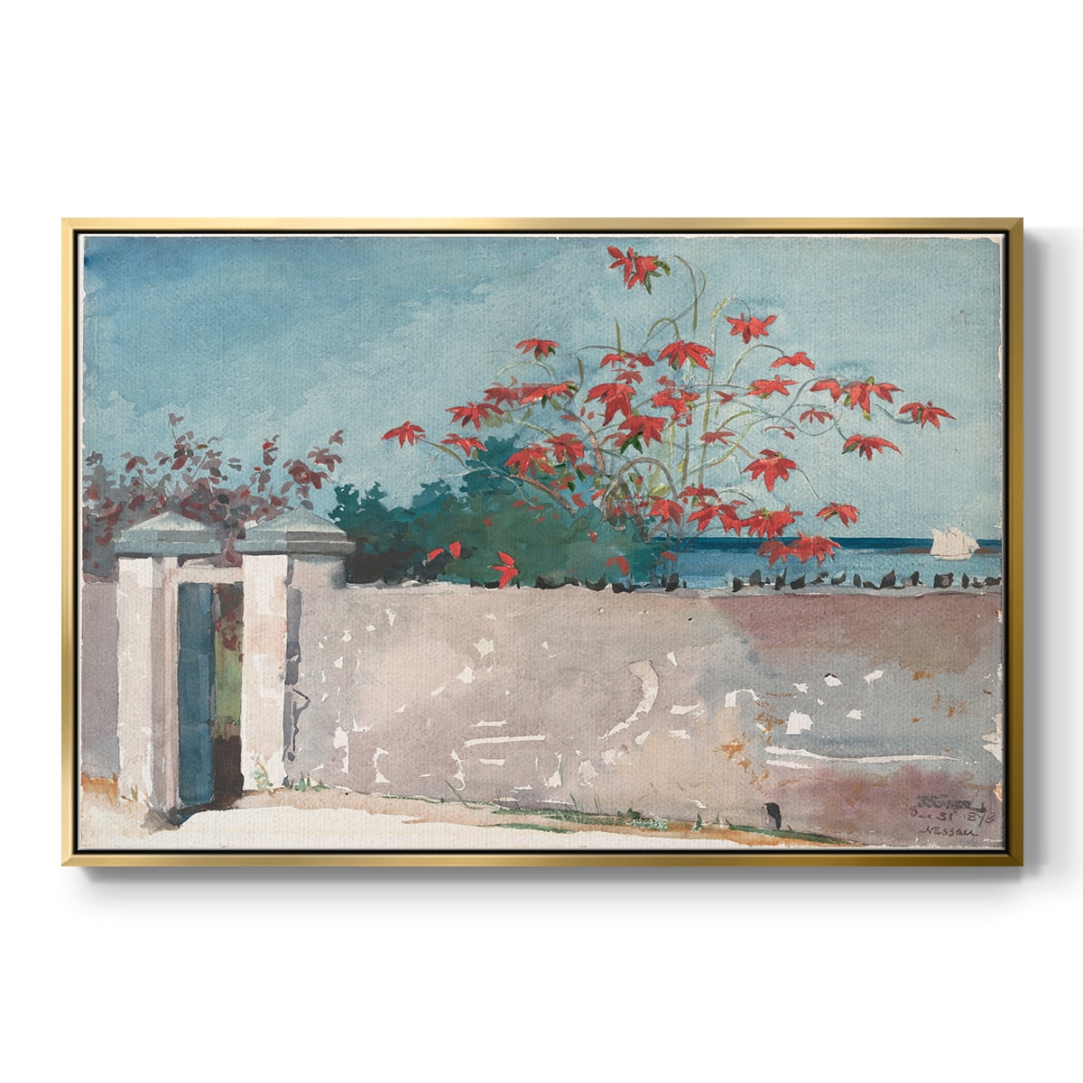 Vintage Landscape-CXXXIII By Wexford Home Framed in Gold Wood Gallery Wrapped Canvas 17 in. x 25 in.