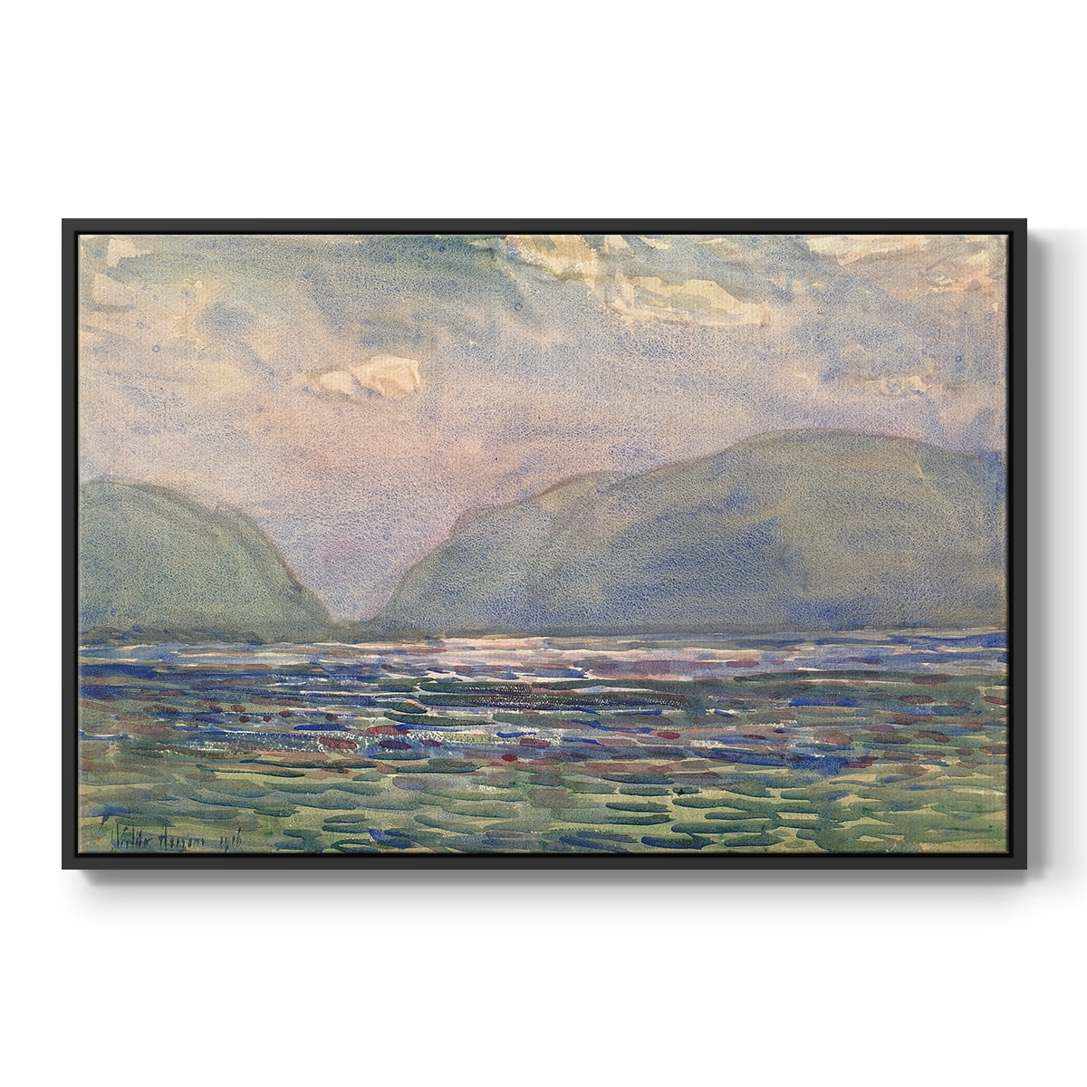 Vintage Landscape-CXXXVI By Wexford Home Framed in Black Wood Gallery Wrapped Canvas 25 in. x 37 in.