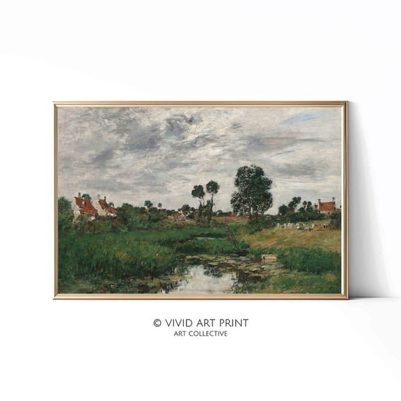 Vintage Landscape Fine Art The Farmer'S House Near Dunkirk Wall Art Decor Vivid Art Print